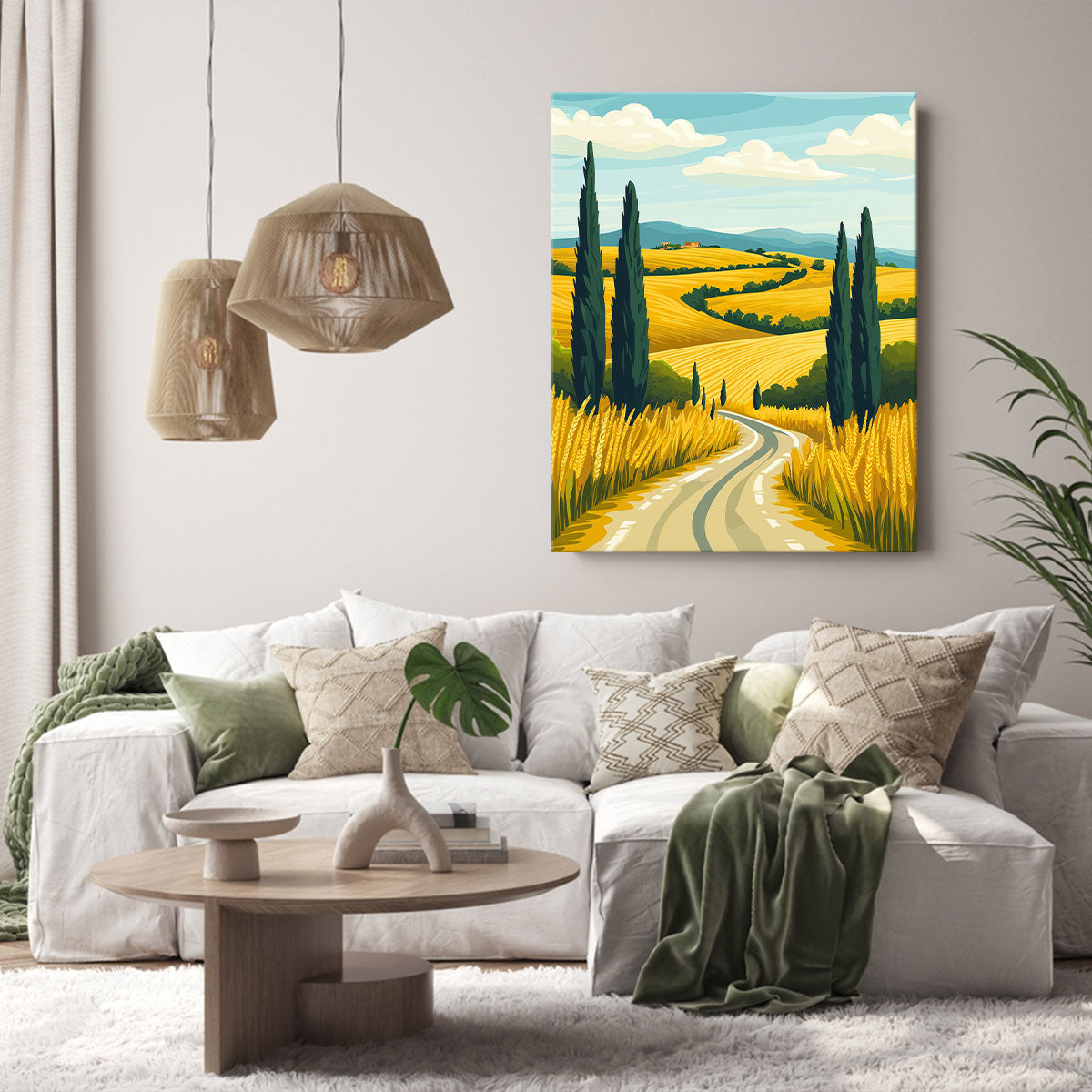 Cypress Trees Canvas Vintage Artwork