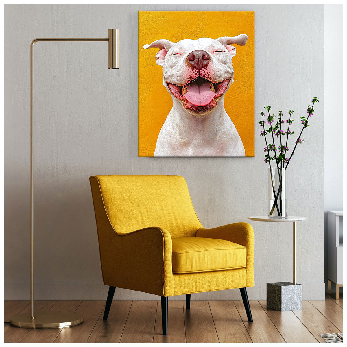 Golden Pit Bull Modern Wall Artwork