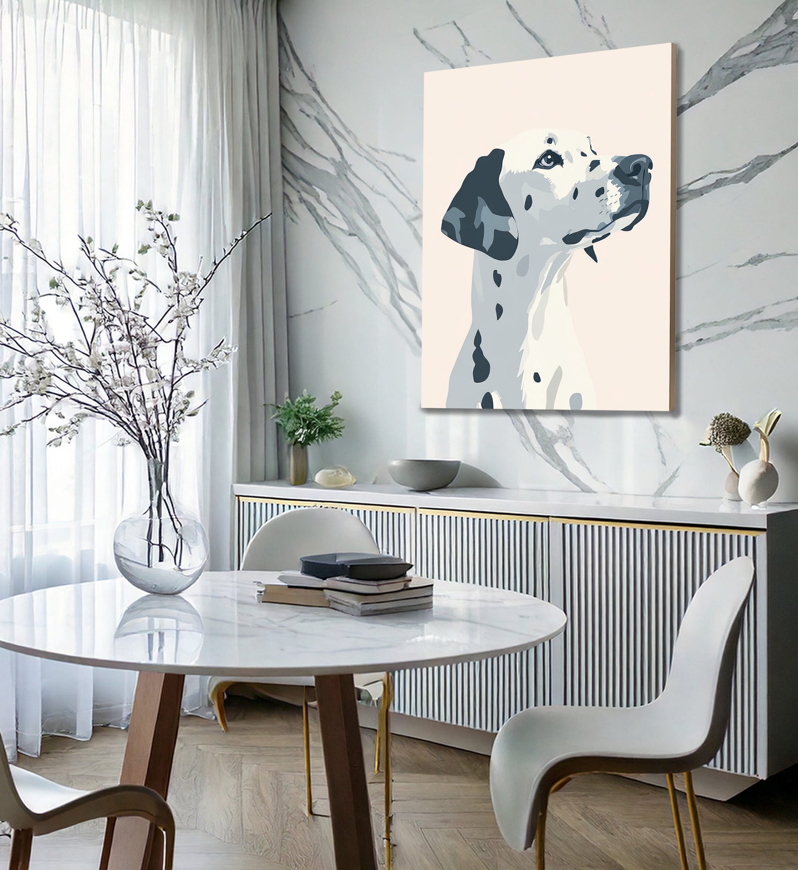 Dalmatian Dog Portrait Abstract Wall Art