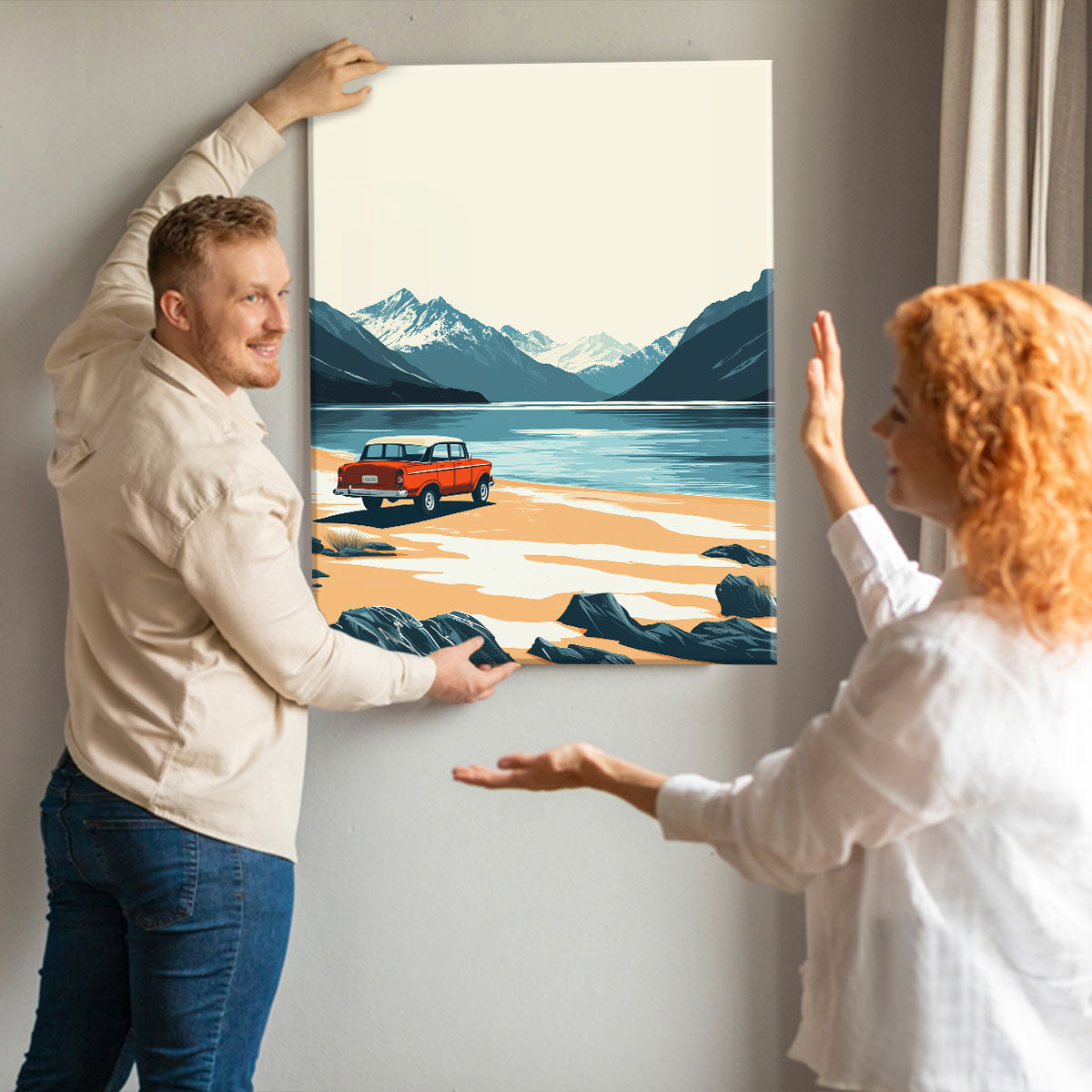 Classic Road Trip Escape Canvas Vintage Artwork
