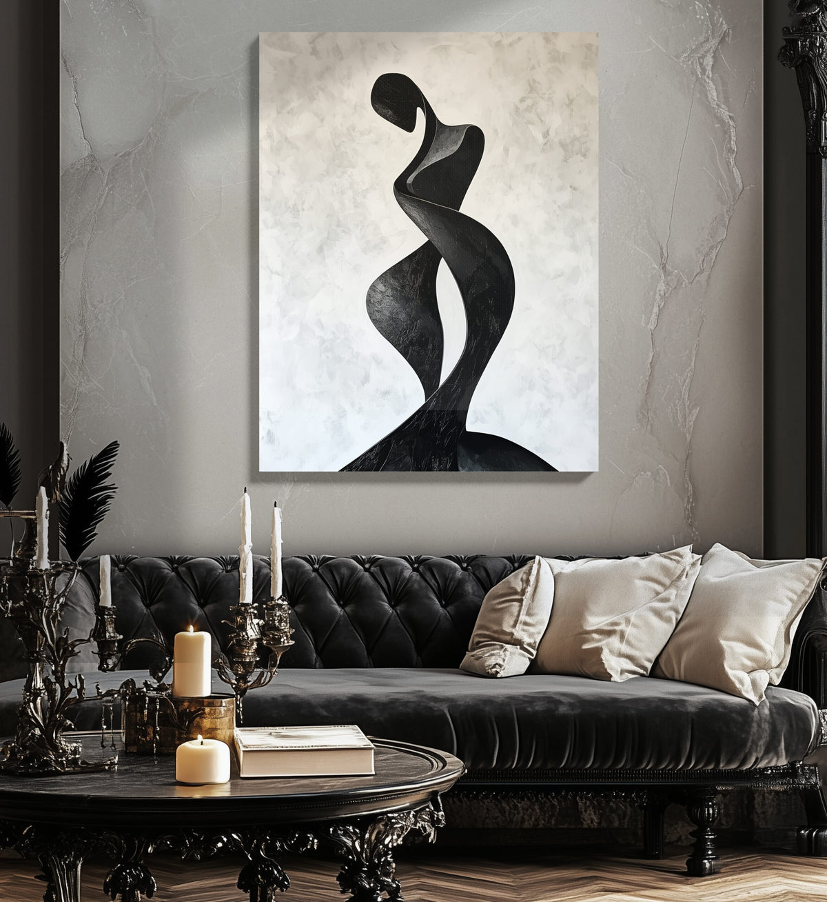 Abstract Embrace Minimalist Canvas Wall Art