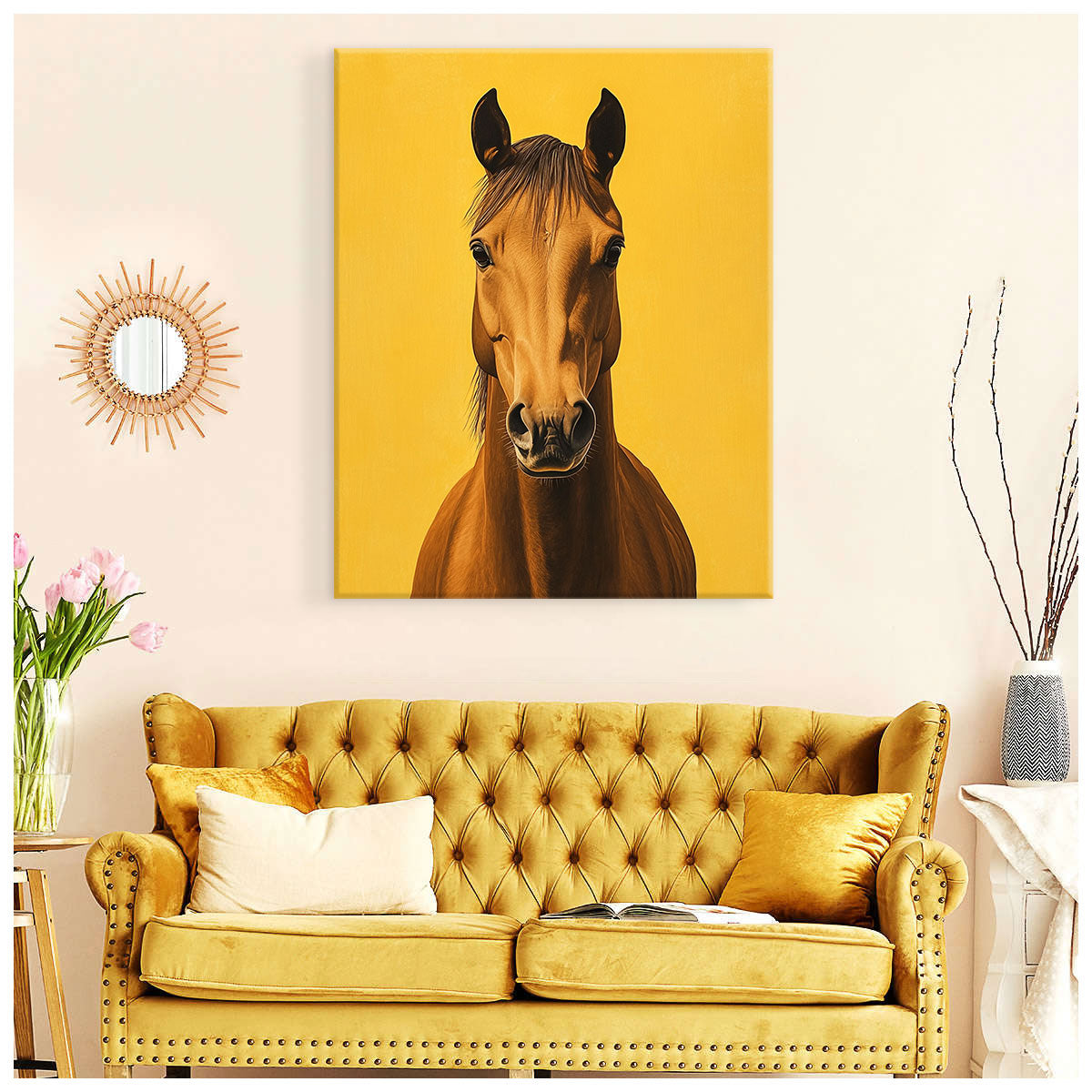 Yellow Equine Modern Wall Artwork