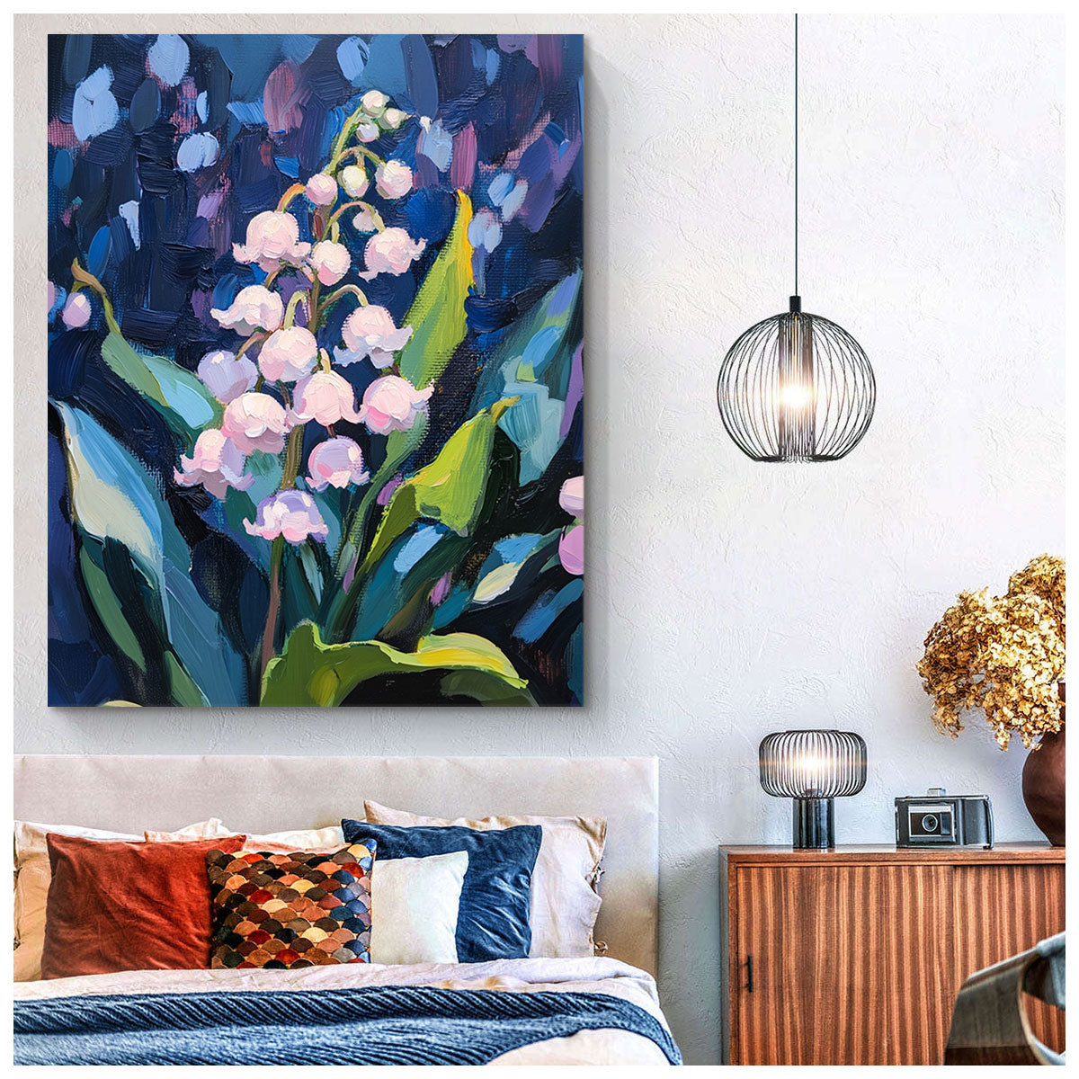 Delicate Lily-of-the-Valley Oil Painting Canvas Wall Art