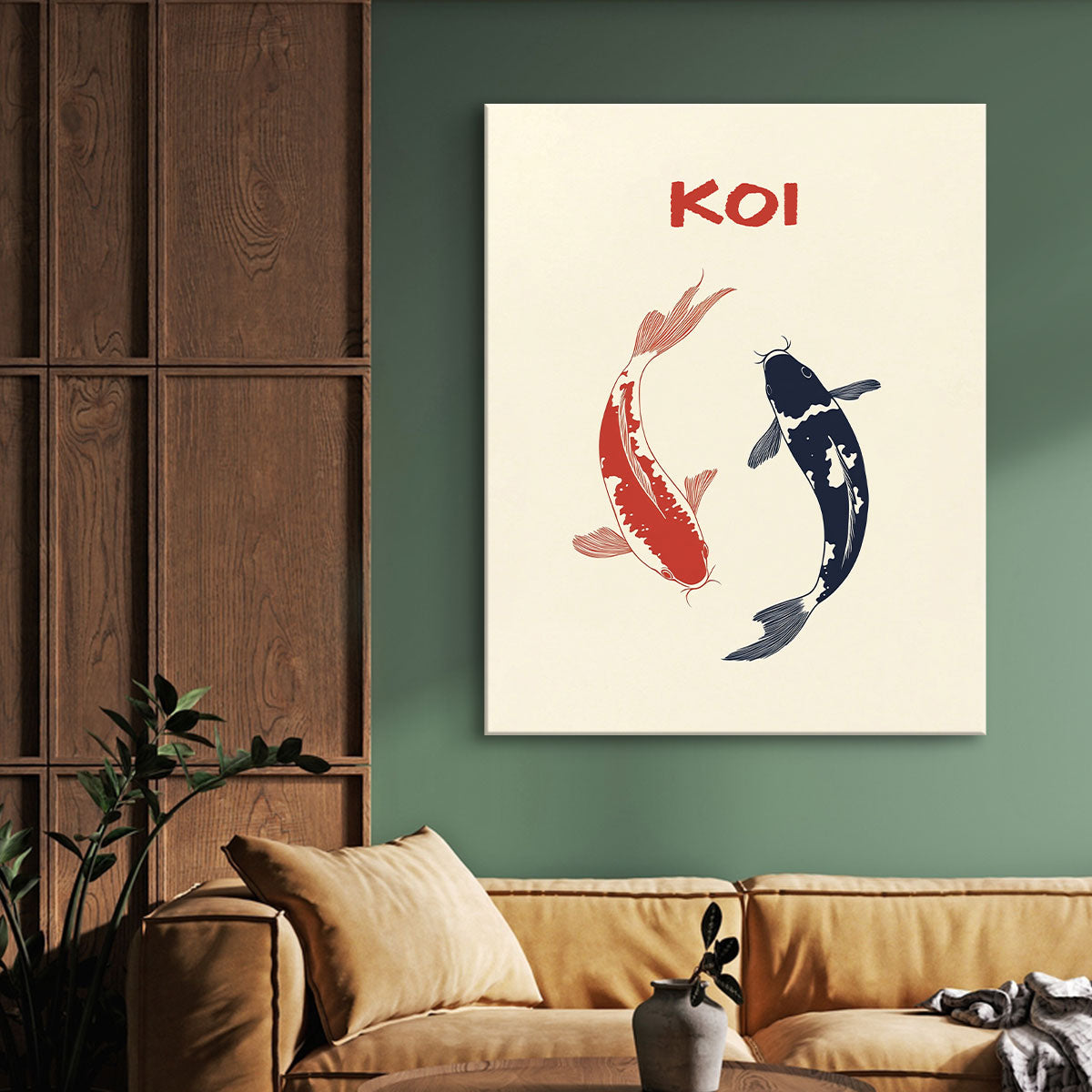 Koi Fish Canvas Modern Wall Artwork