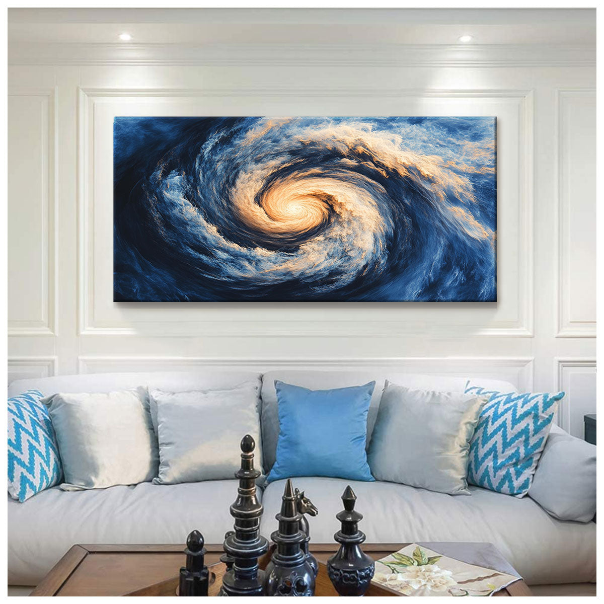 Swirl Impressionism Abstract Canvas Wall Art for Living Room