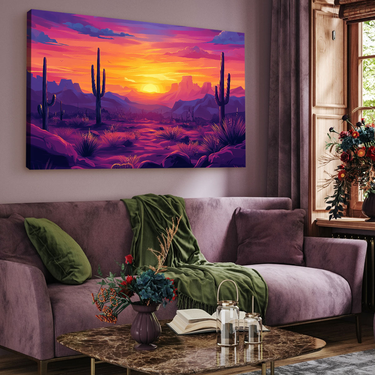 Mystical Desert Painting Canvas Nature Artwork