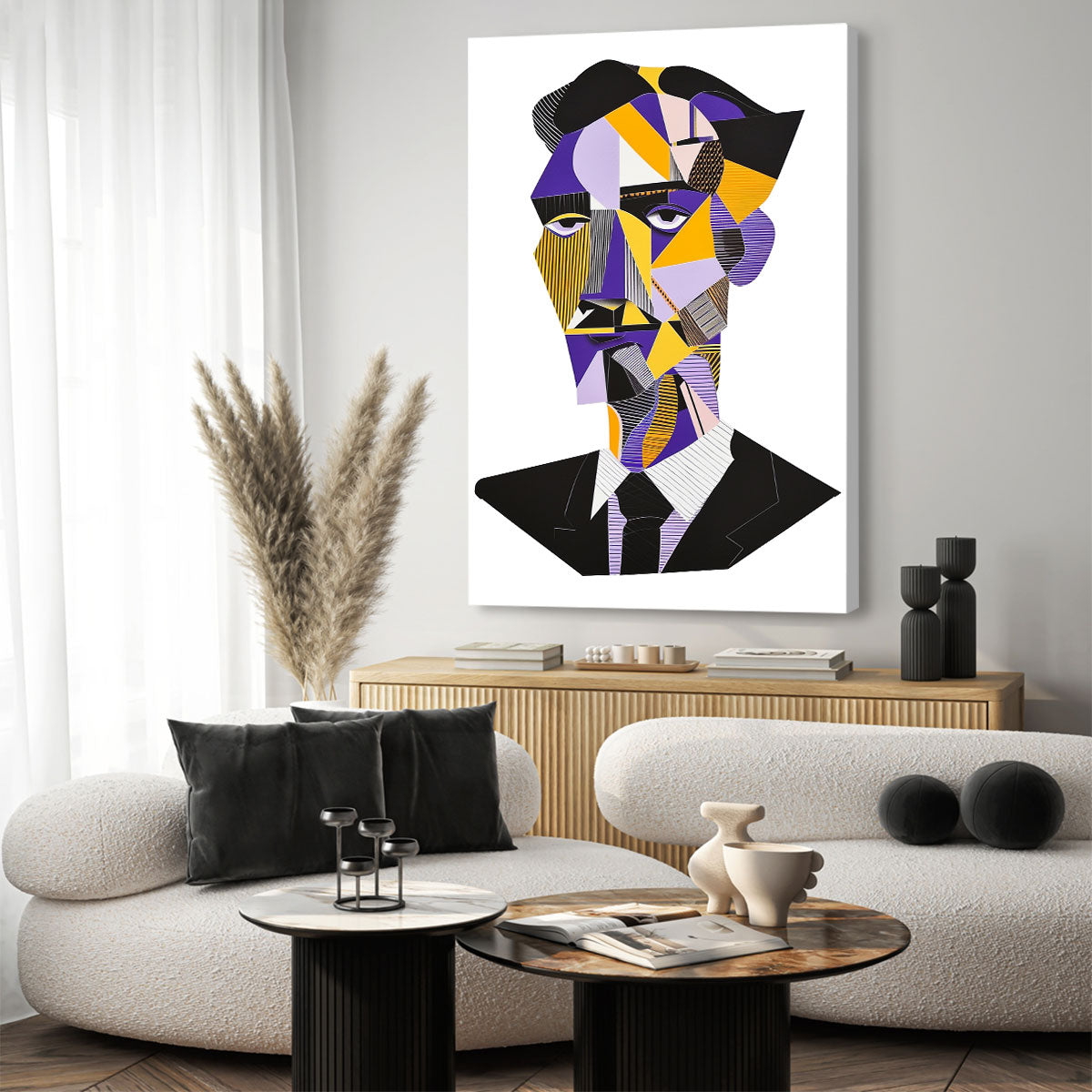 Geometric Art Deconstructed Face Wall Decor