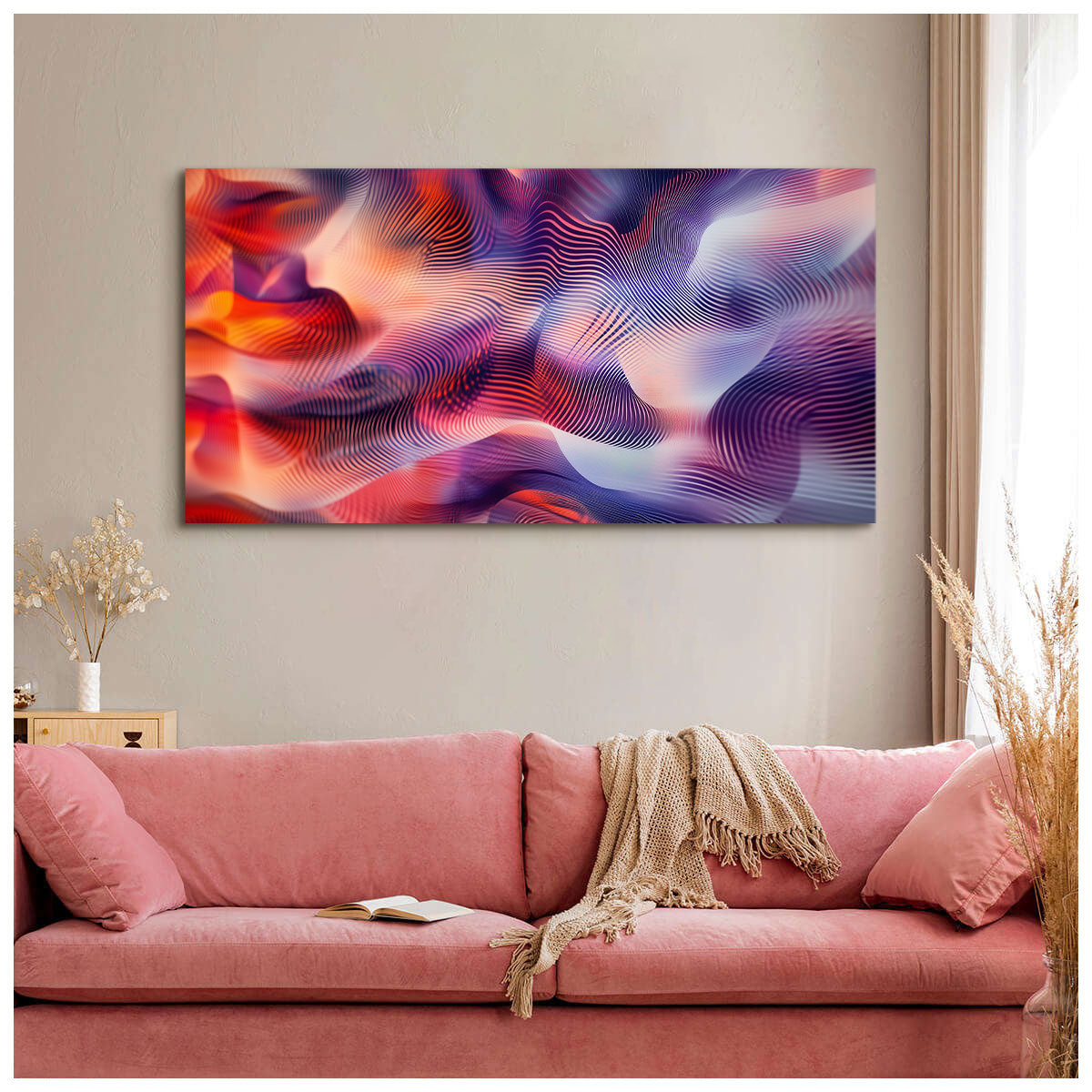 Fluid Dynamics Contemporary Abstract Canvas Wall Art for Living Room
