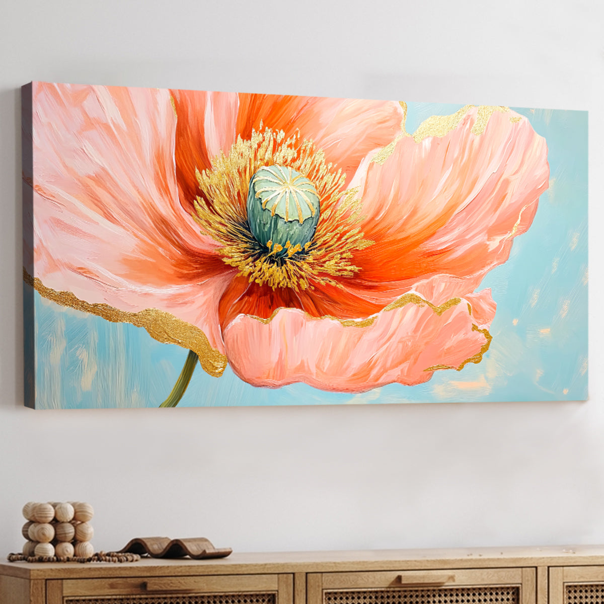 Petal Bloom Abstract Floral Canvas Print for Living Room
