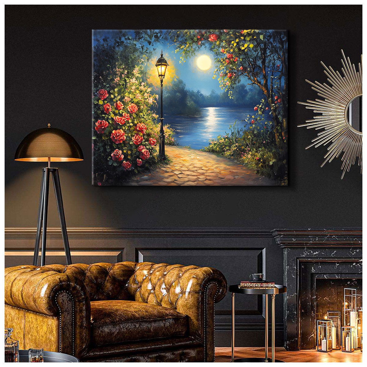 Serene Lake Oil Painting - Minimalist Canvas Wall Art