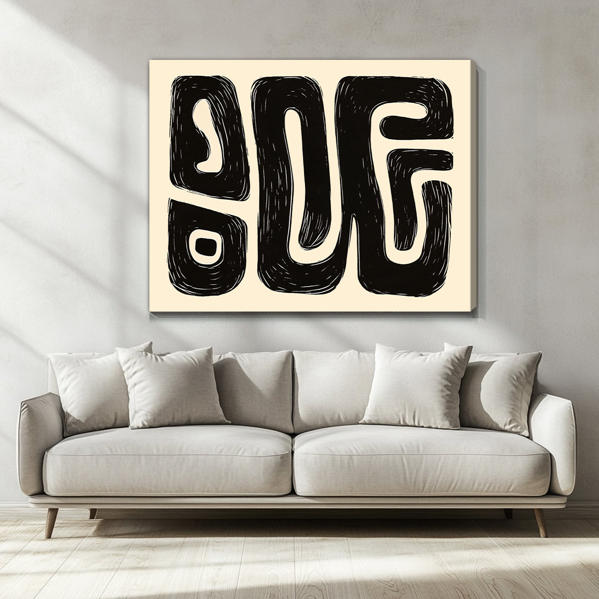 Organic Flow Abstract Canvas Print for Living Room