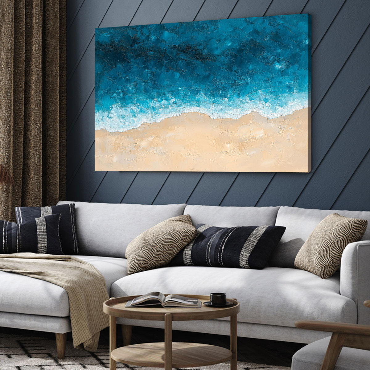 Incoming Tide Aerial View Canvas Beach Wall Art