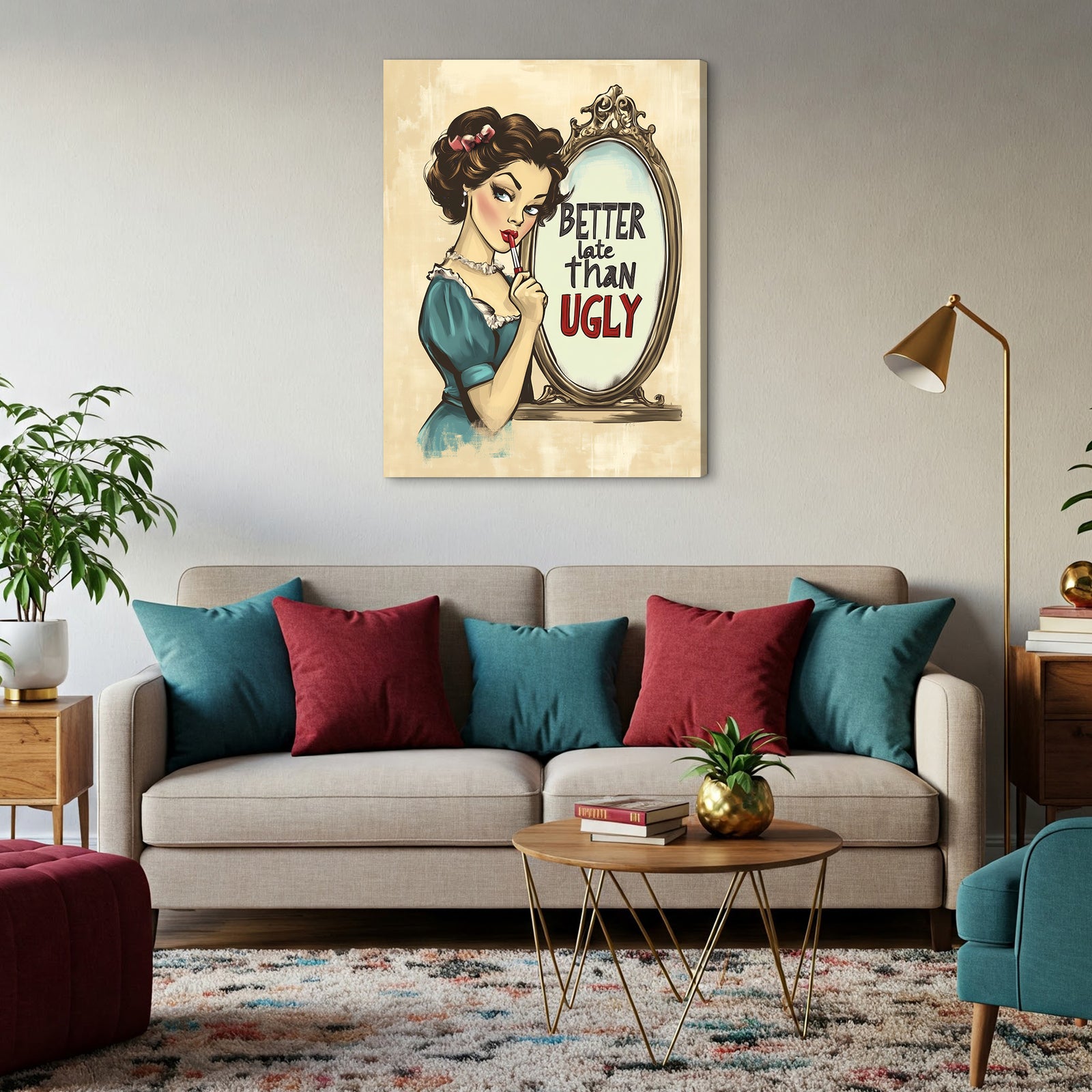 Vintage Woman - Retro Minimalist Canvas Wall Art