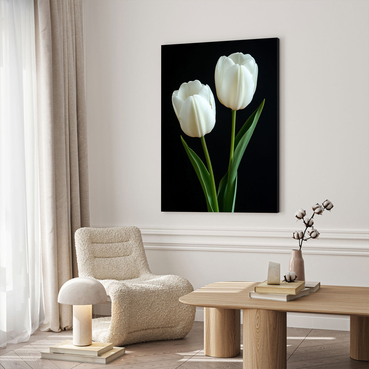 Silent Duo ưPale Tulip Pair Flower Art