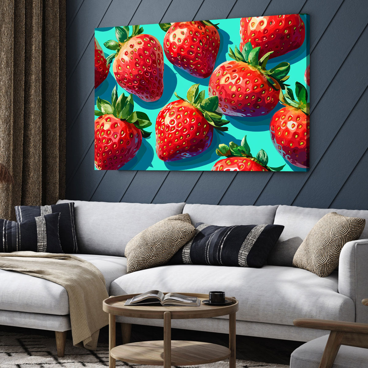 Pop Art Juicy Strawberries Canvas Print