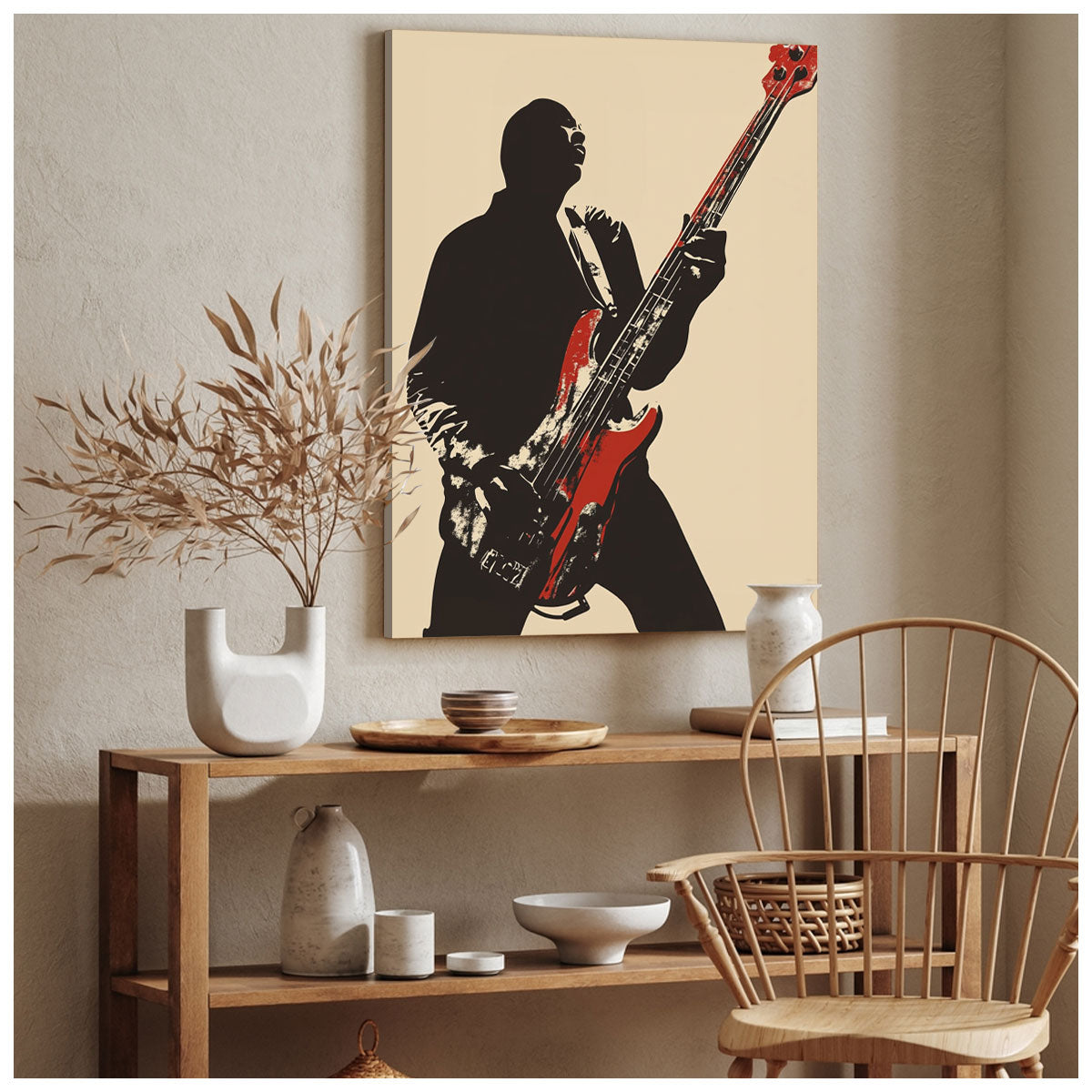 Bass Player Graphic Modern Wall Artwork