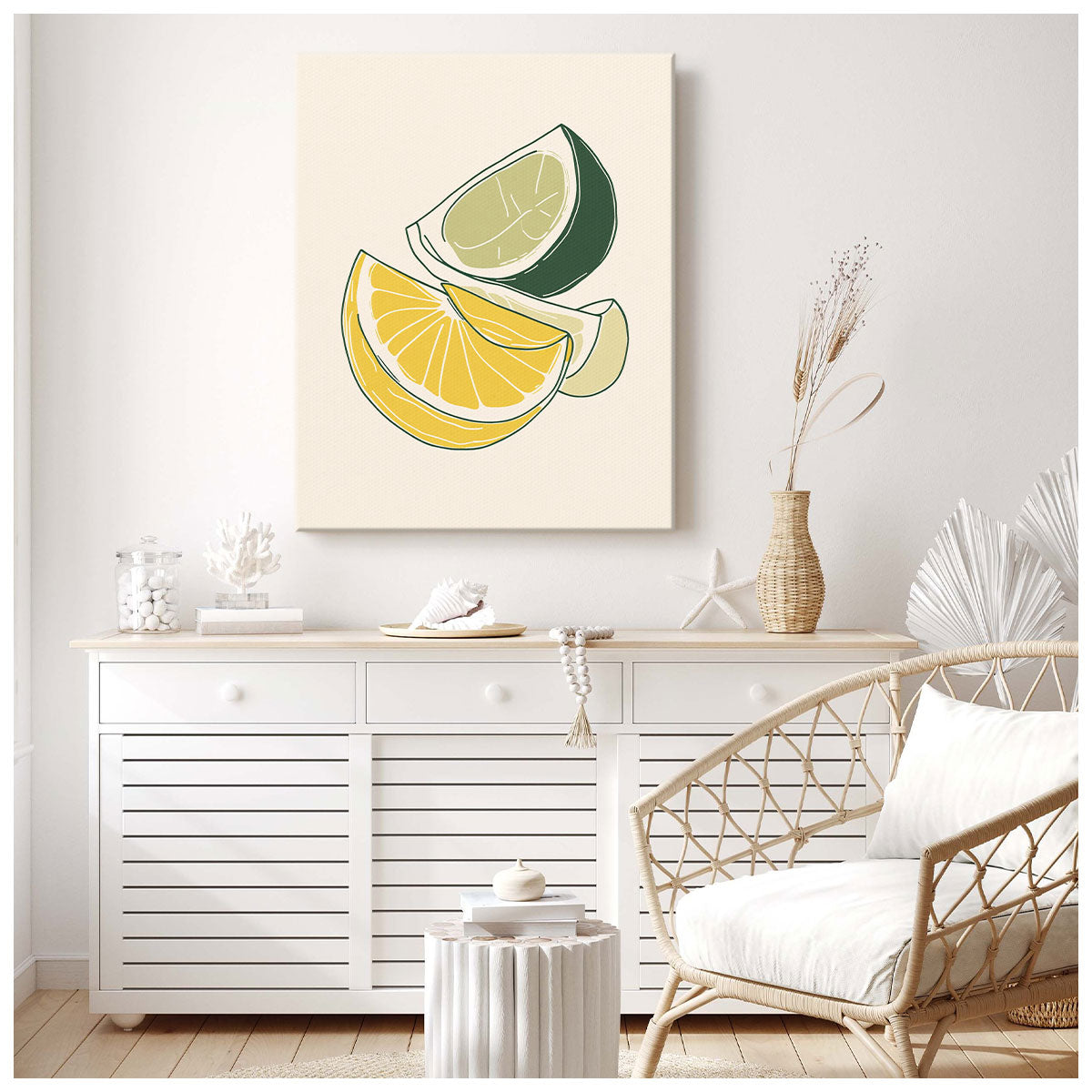 Lemon And Lime Slices Abstract Wall Art
