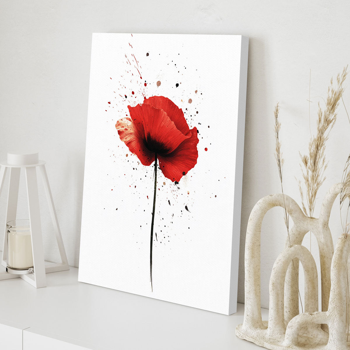 Poppy With Splashes Abstract Wall Art