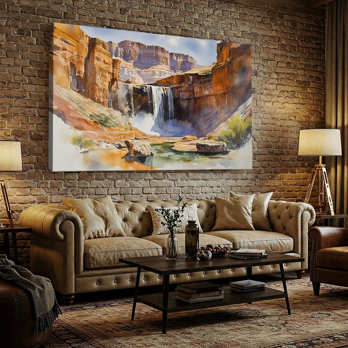 Grand Canyon Waterfall Arizona Art Canvas
