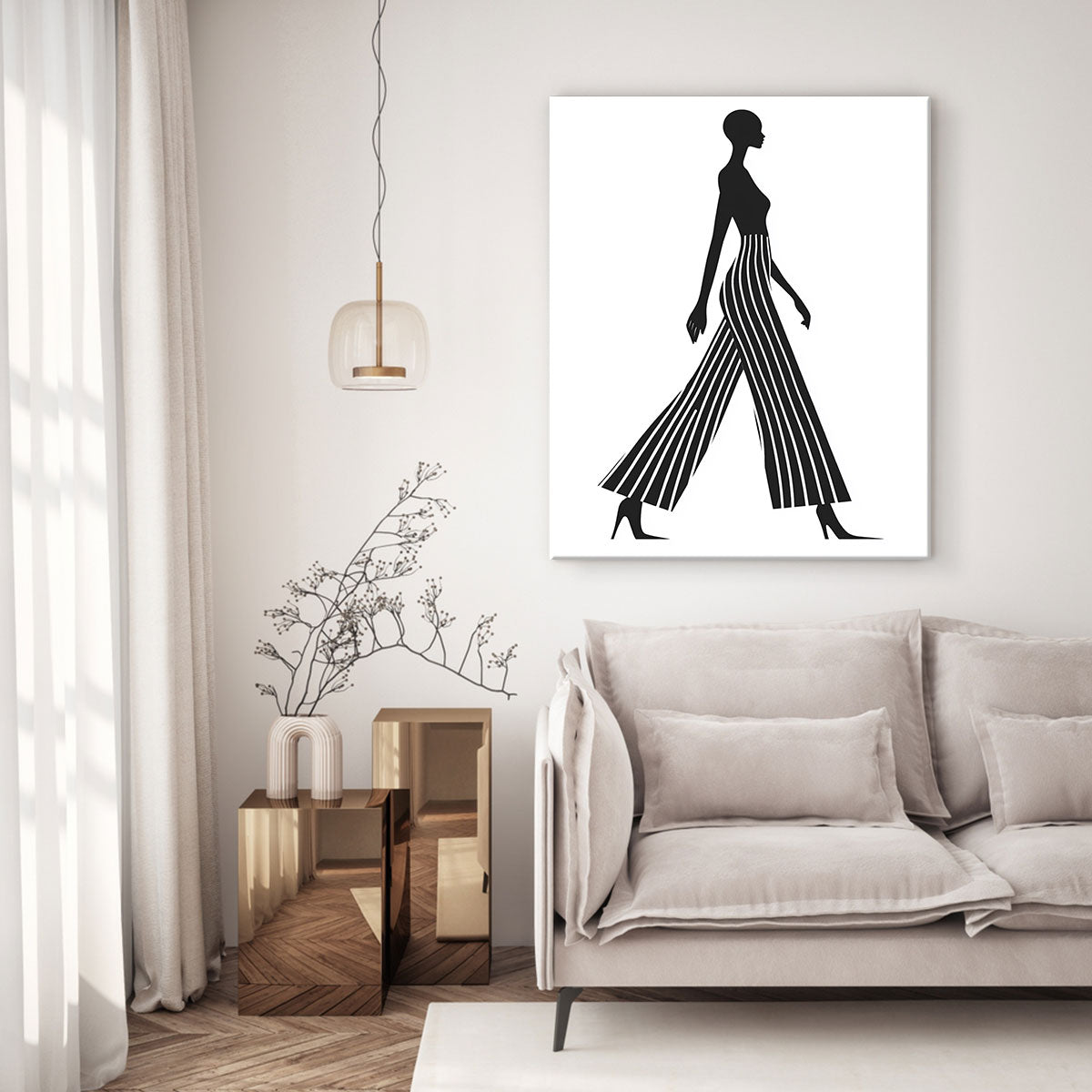 Chic Fashion Minimalist Vertical Wall Art