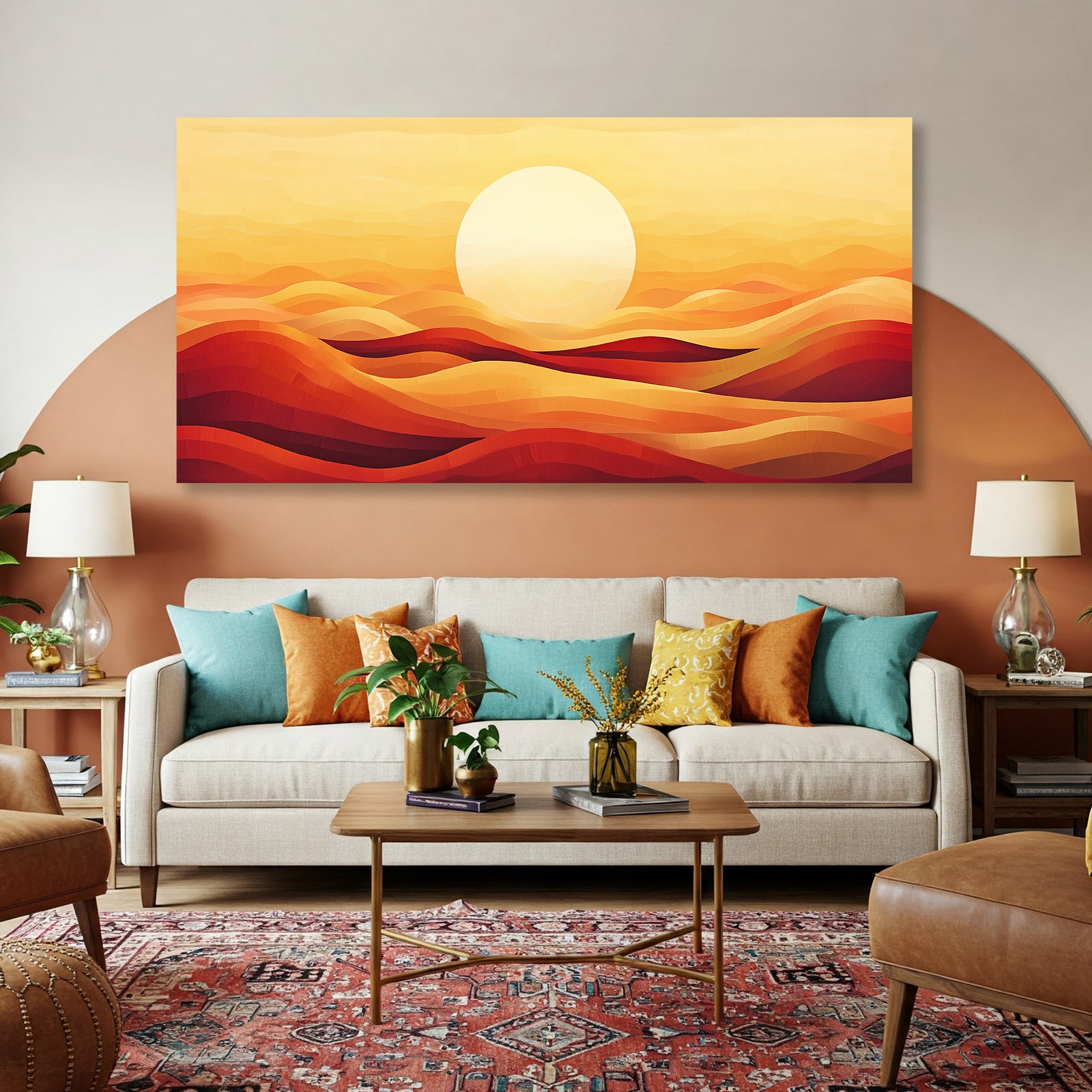 Desert Horizon Modern Boho Wall Art Canvas