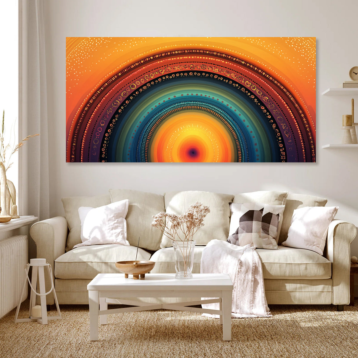 Rainbow Arch Abstract Boho Canvas Wall Art