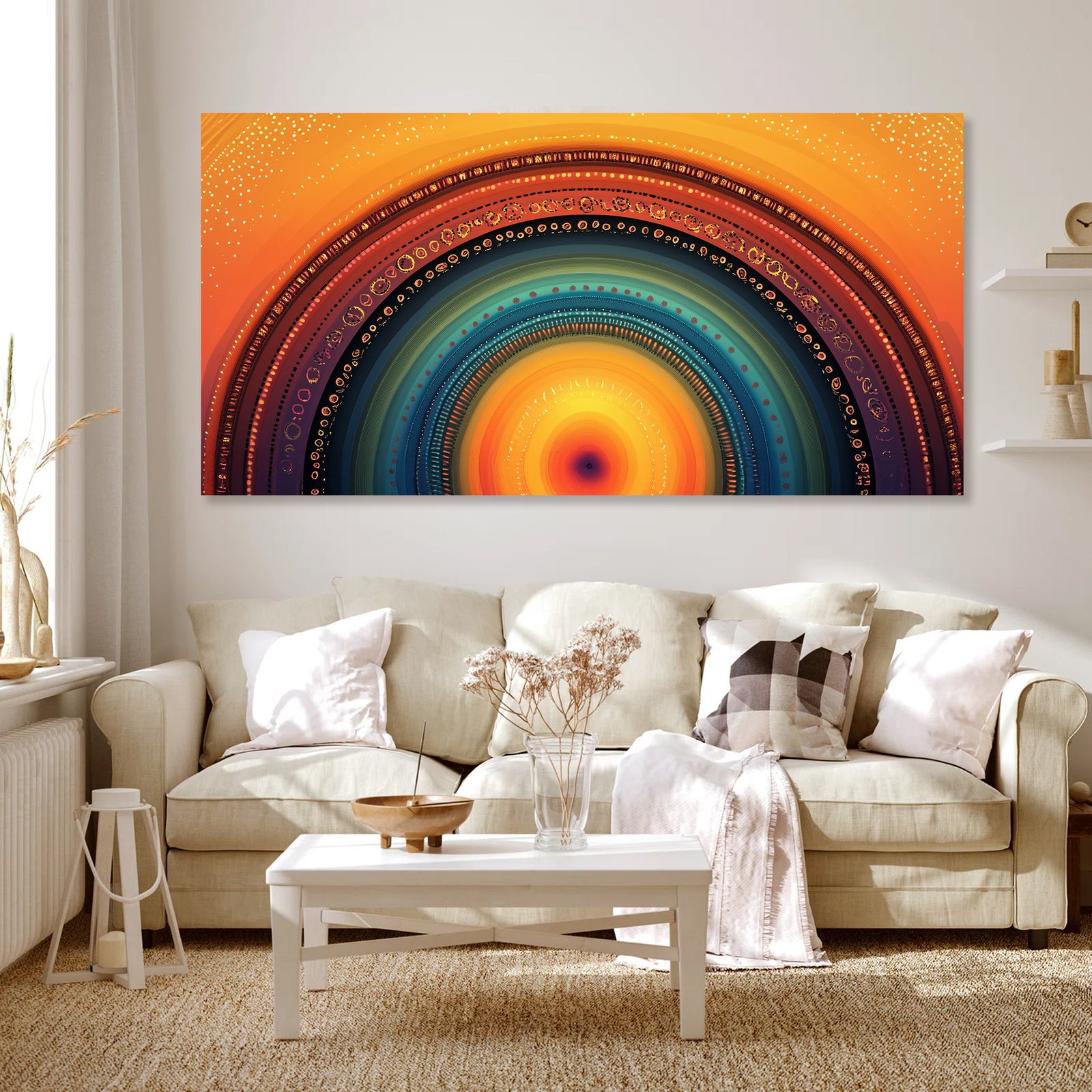Rainbow Arch Abstract Boho Canvas Wall Art