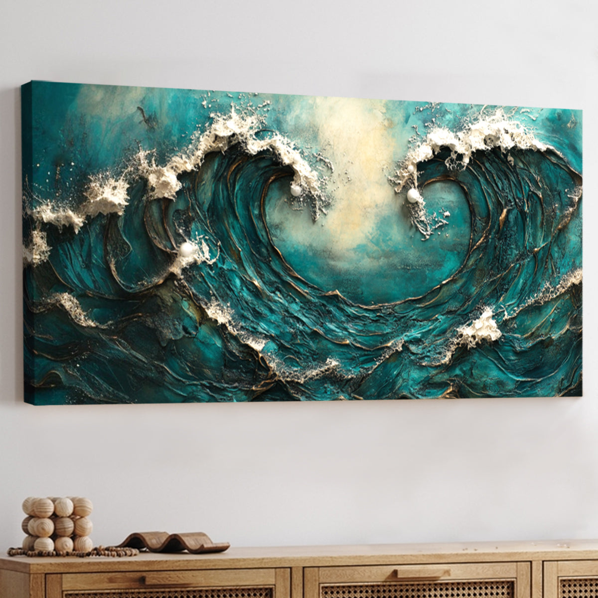 Tidal Embrace Landscape Abstract Canvas Wall Art