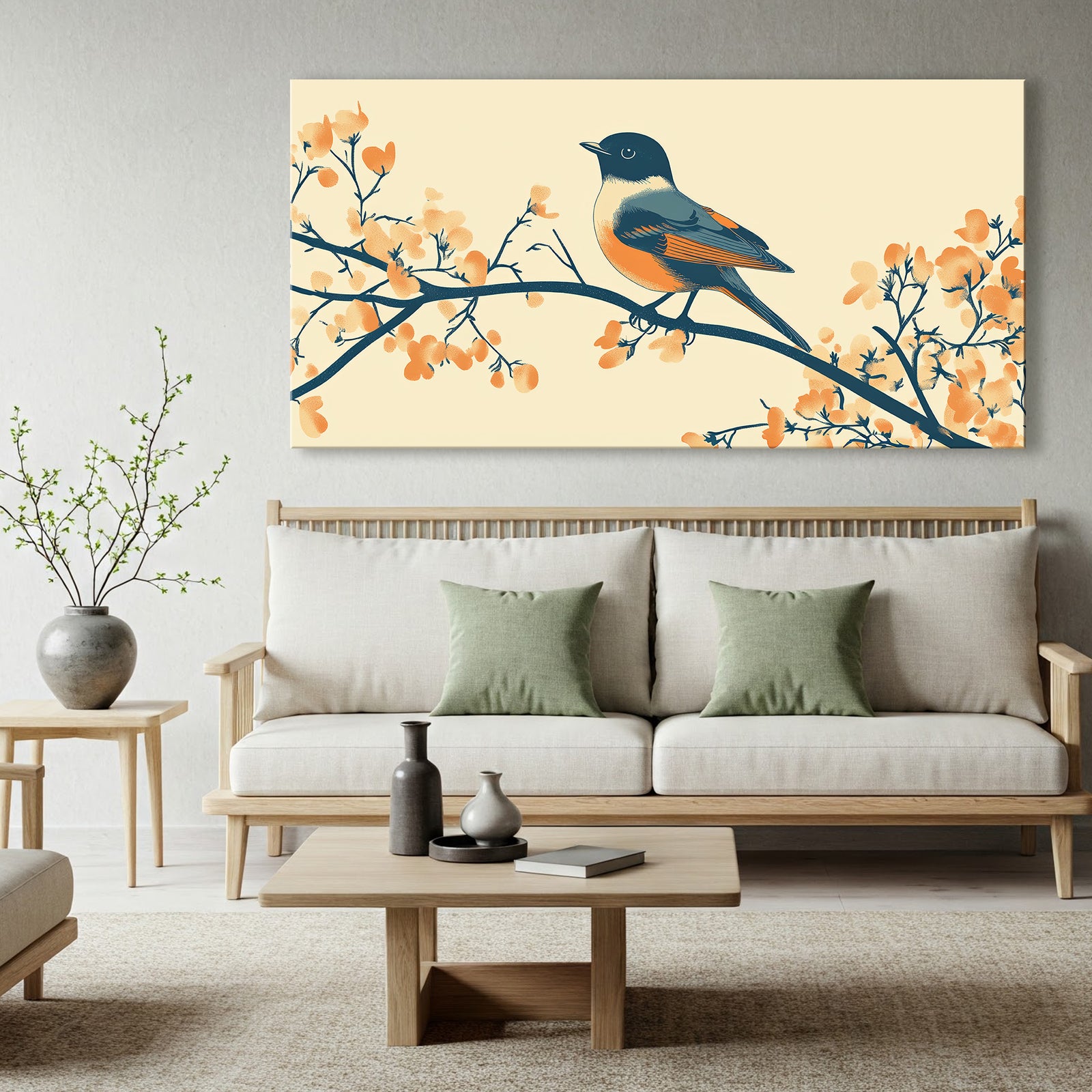 Bird On Branch Modern Wall Artwork