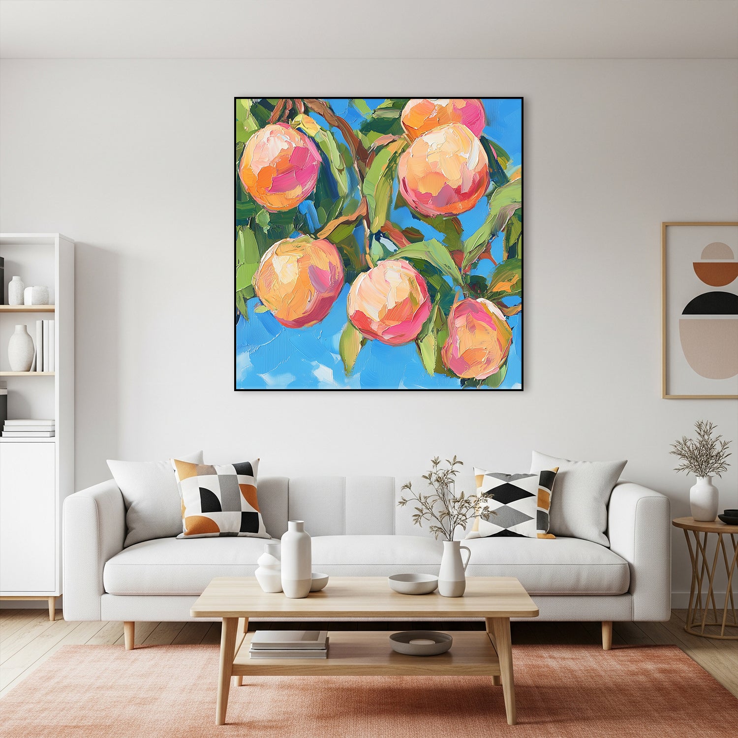 Peach Harvest Bliss Botanical Print Canvas Art