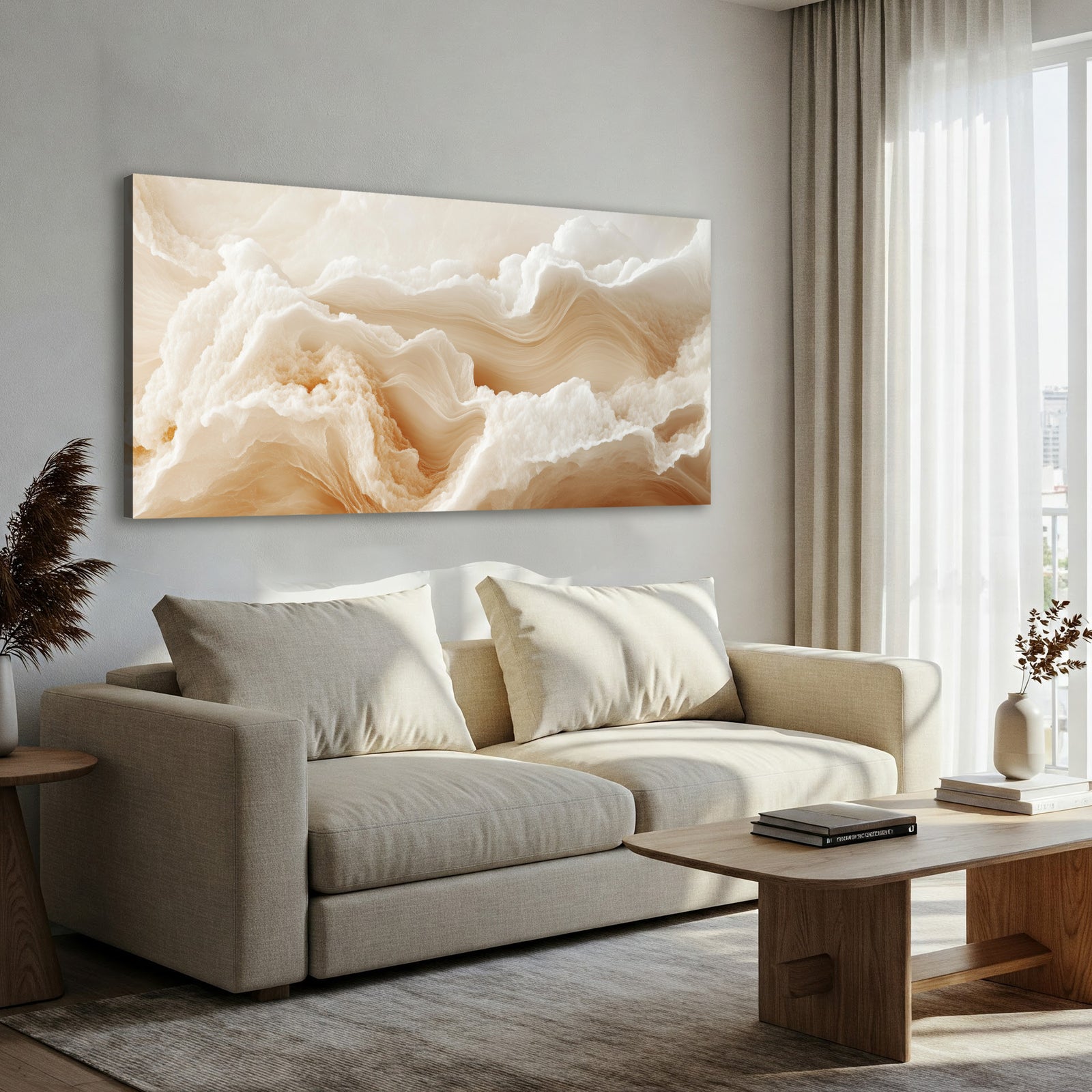 Abstract Waves Boho Wall Art - Sand Cloud Canvas Print
