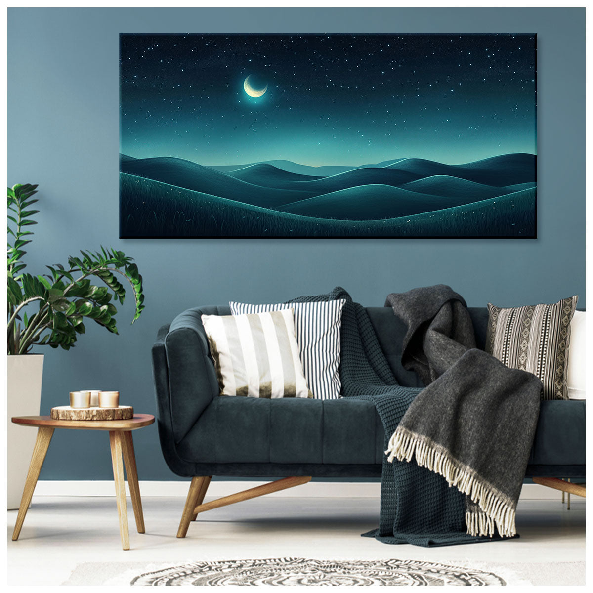Dreamy Moon Boho Wall Decor Canvas