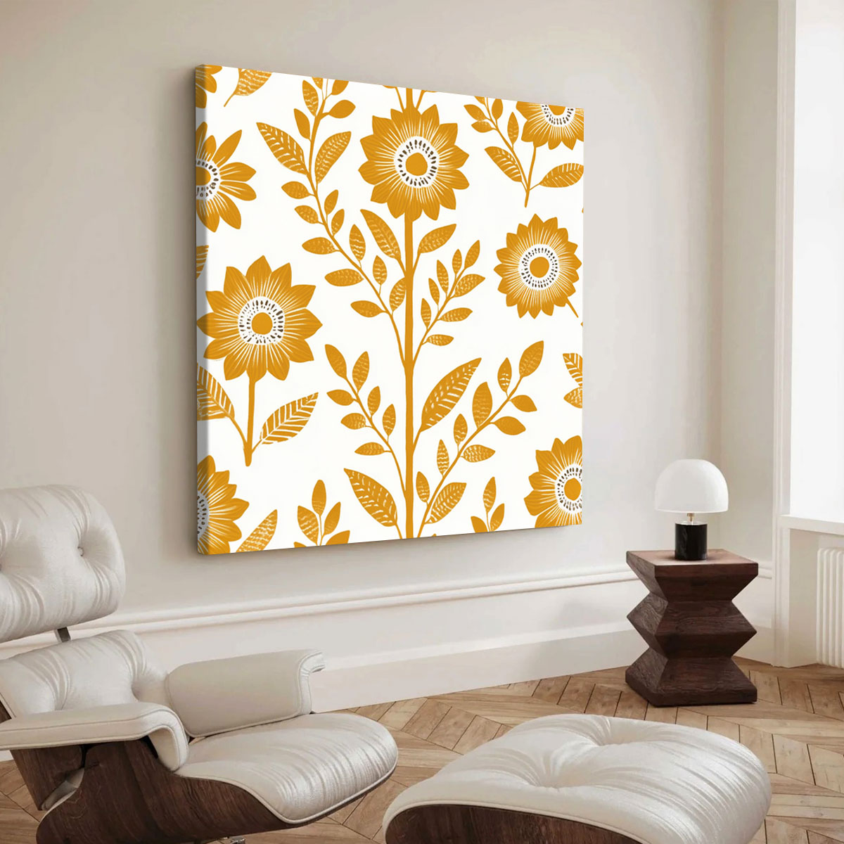 Golden Daisy Grid Boho Wall Decor