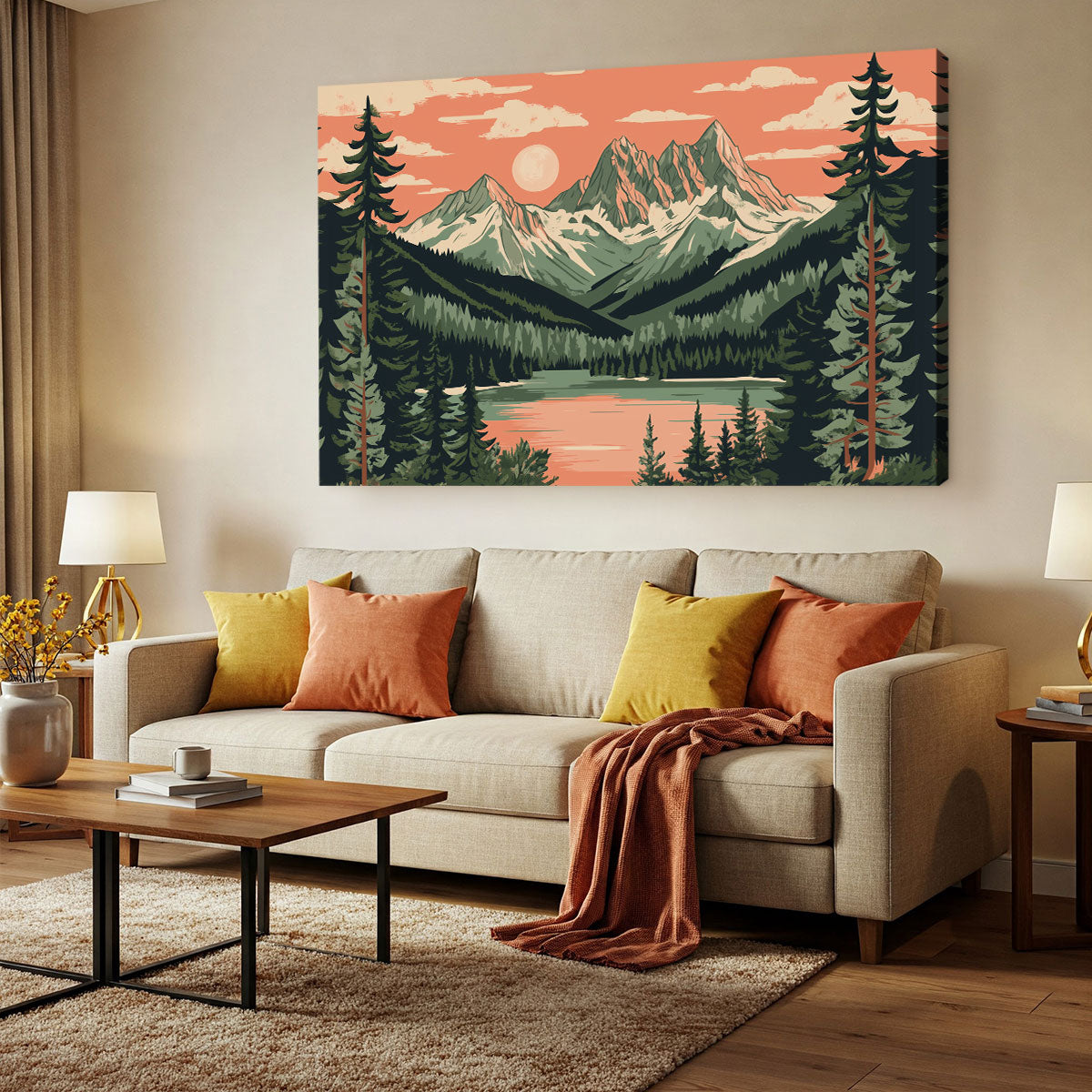 Canvas Mountain Wall Art Peak Nature Artwork