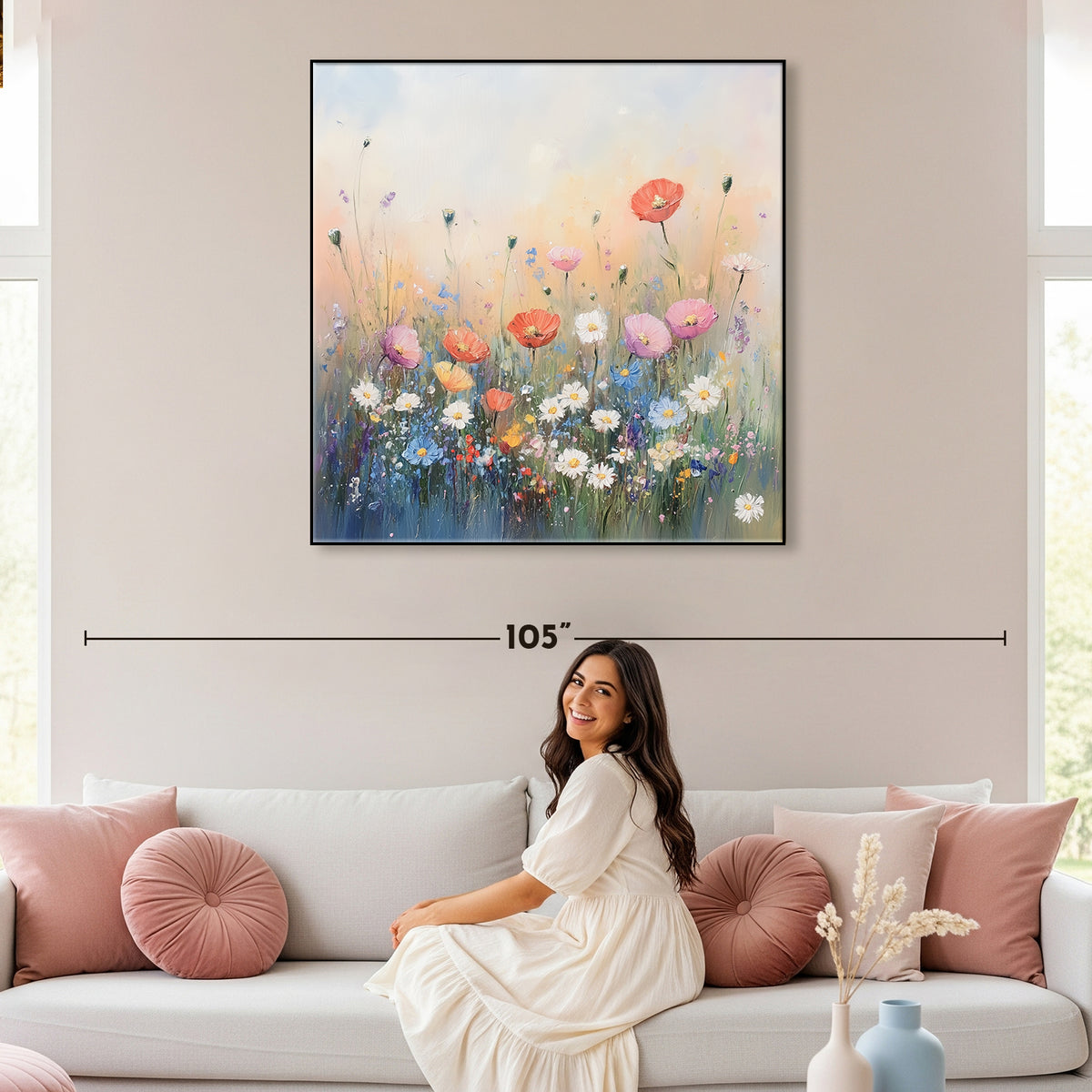 Romantic Wildflower Field Floral Wall Decor