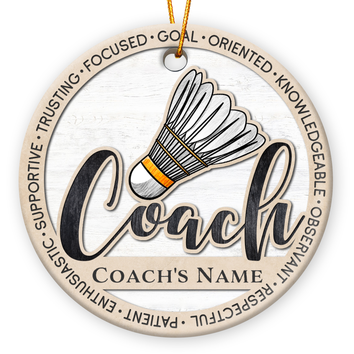 Custom Appreciation Badminton Coach Ornament Unique Coach Gift Keepsake