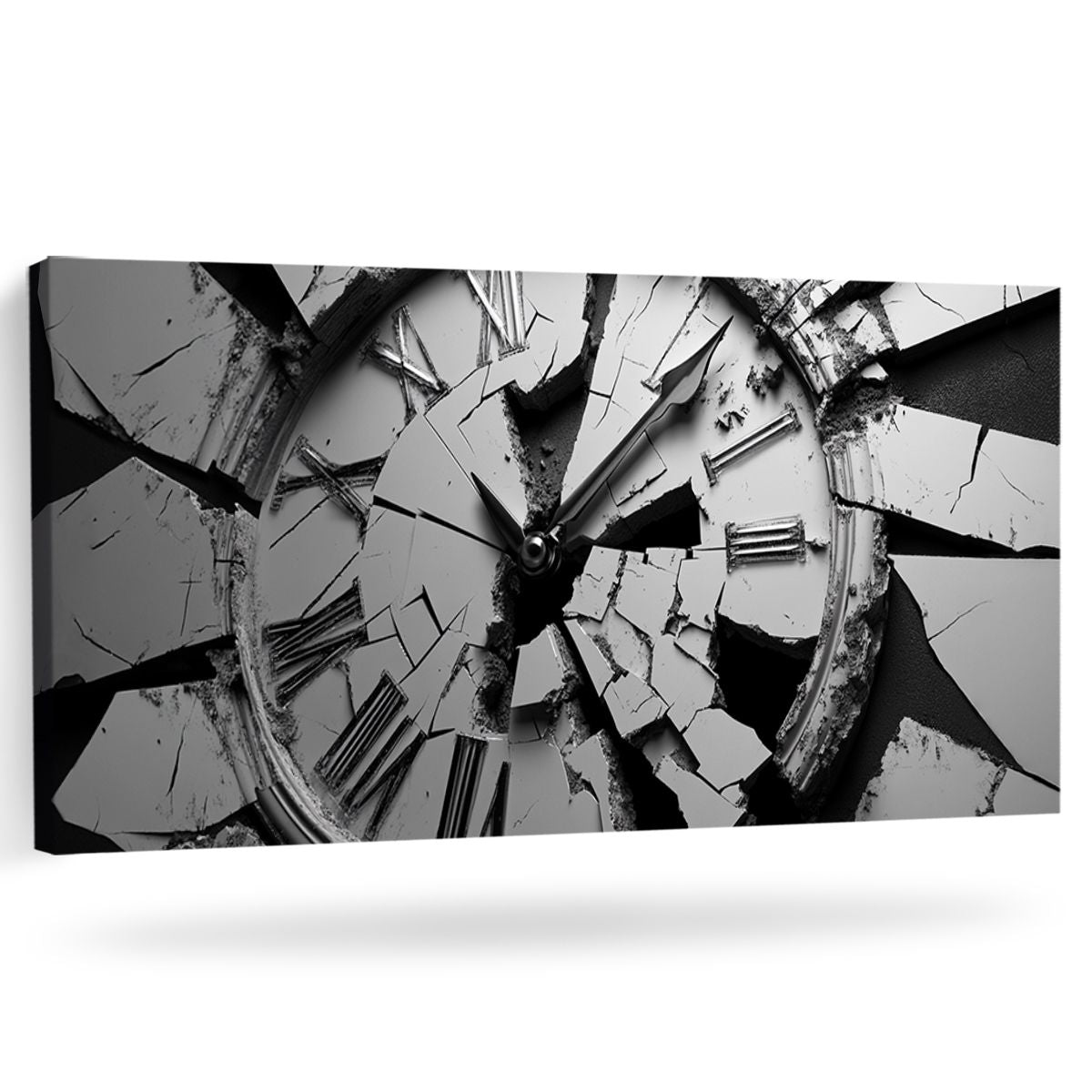 Fragmented Time Contemporary Abstract Canvas Wall Art for Living Room