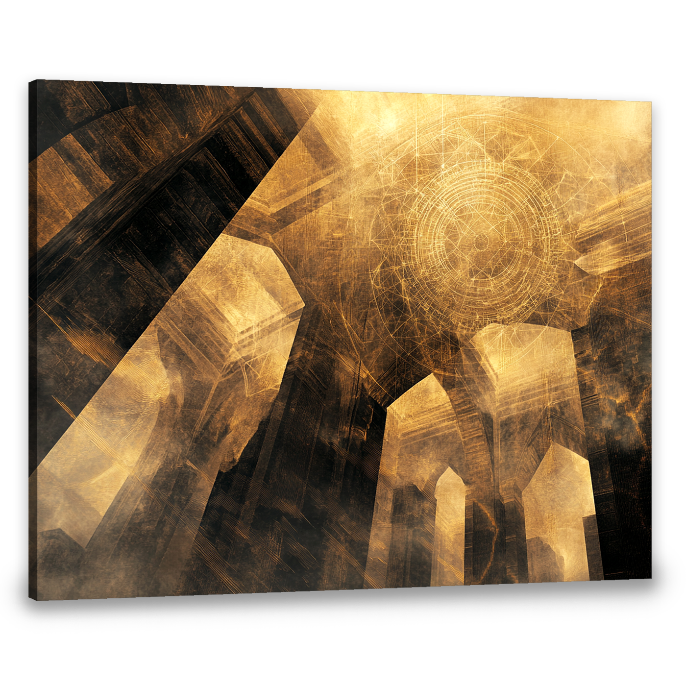 Golden Reverie Lightscape Abstract Canvas Wall Art