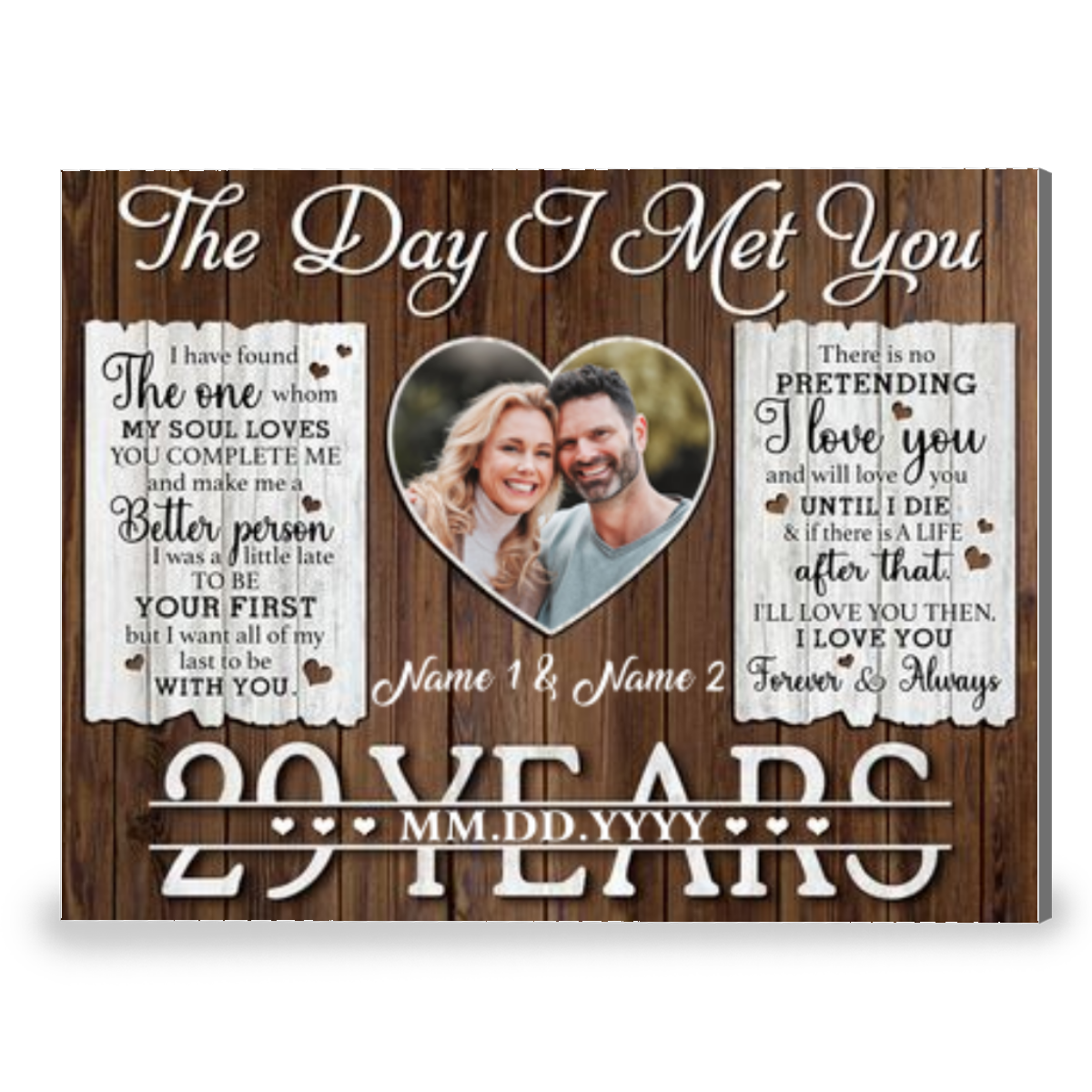 29 Years Anniversary The Day I Met You Custom Photo Canvas Prints