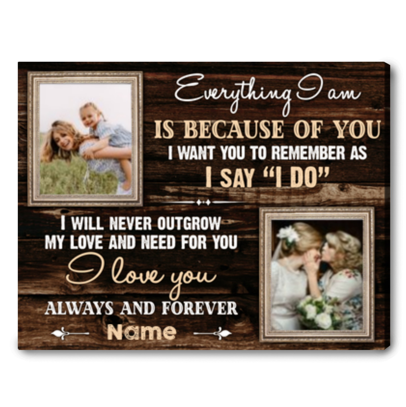 Thoughtful Gift For Mom From Daughter Custom Photo Mom Canvas Print
