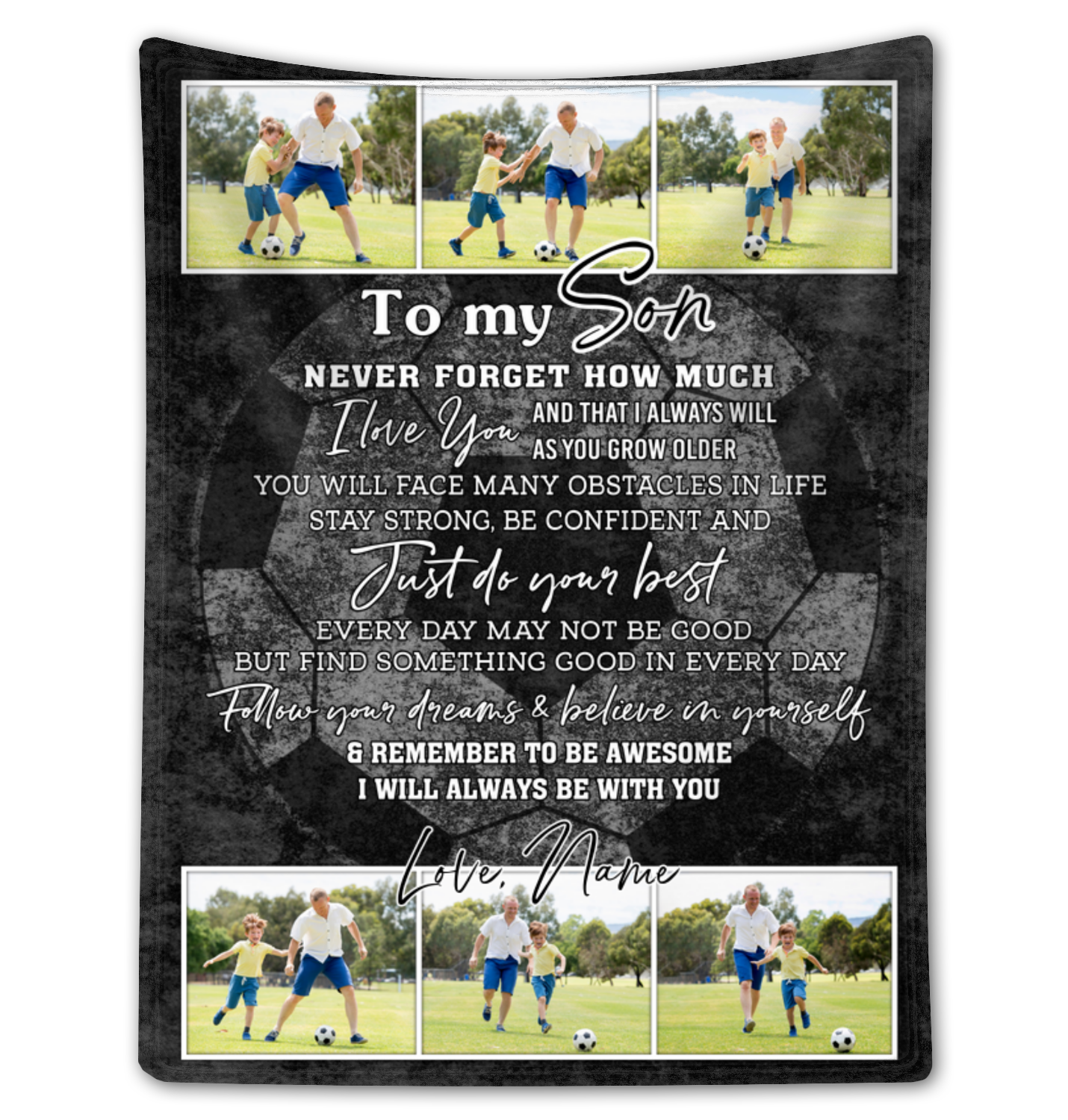 Custom Soccer Blanket For Son Unique Sport Gift For Son From Mother