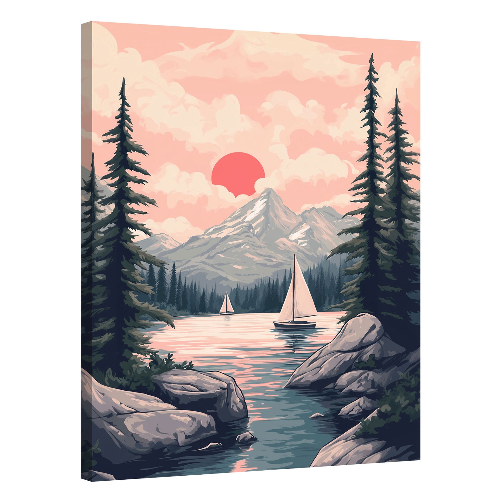 Serene Alpine Sail Fine Arts Print