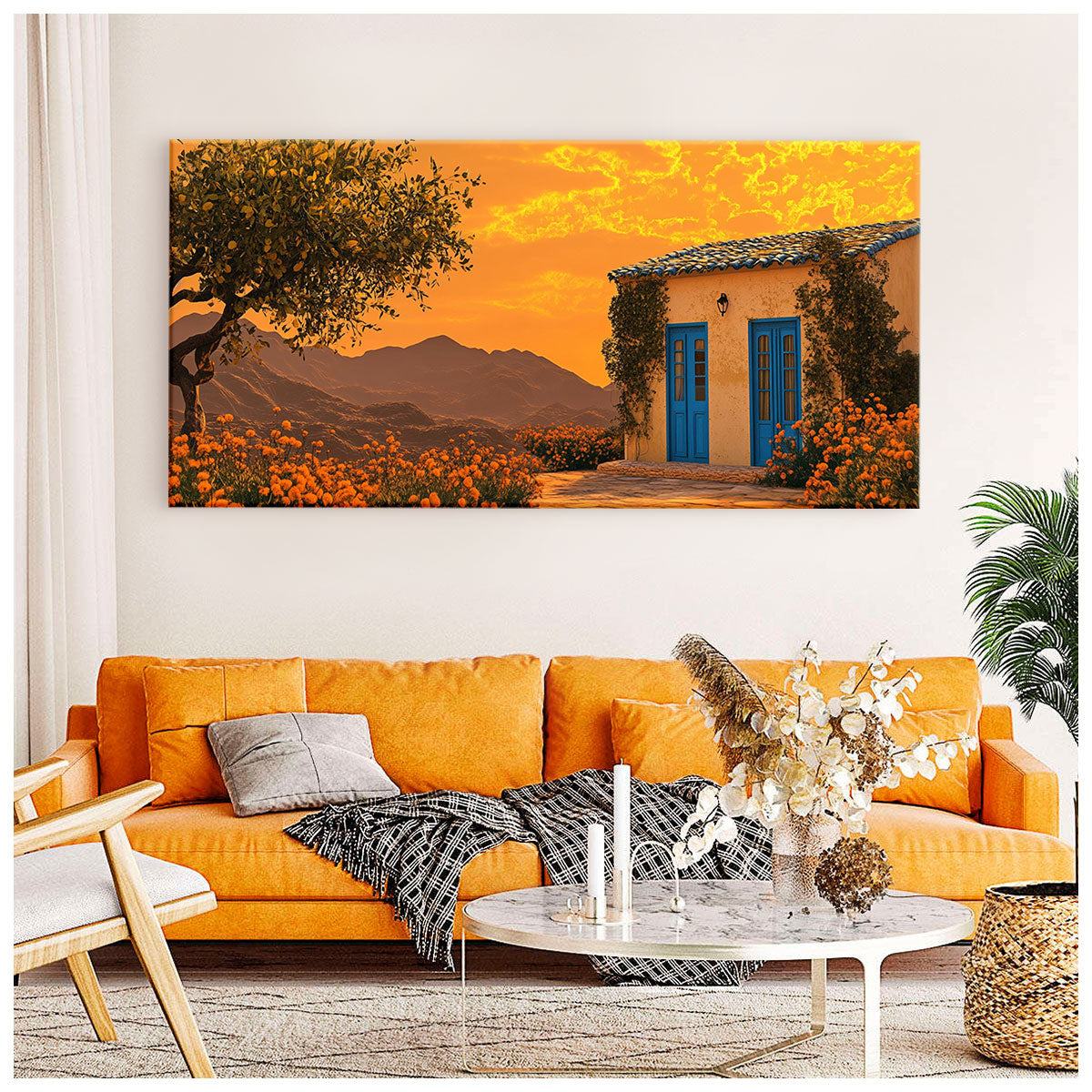 Quaint Villa Mediterranean Art Canvas Print