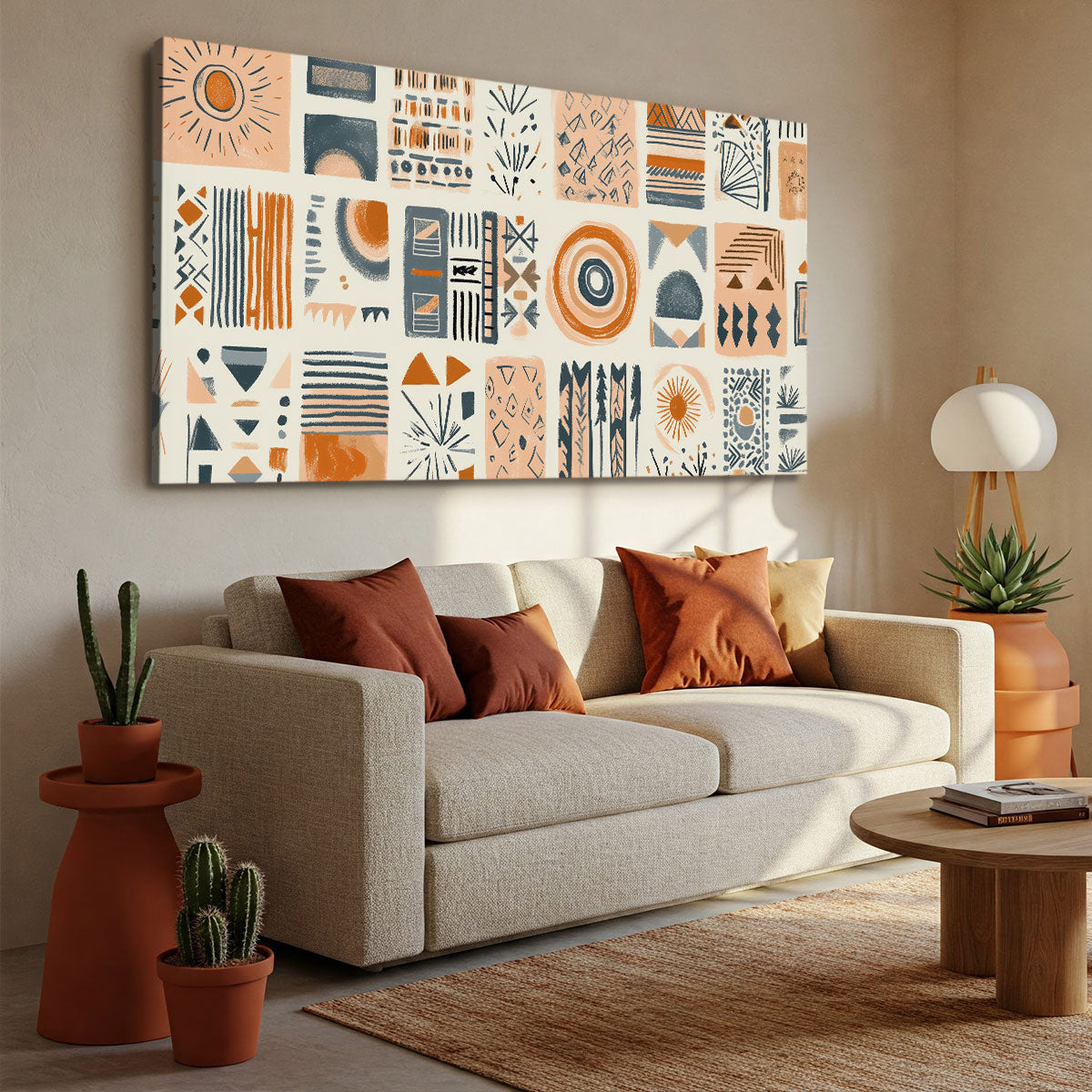 Chromatic Block Shapes Boho Wall Decor