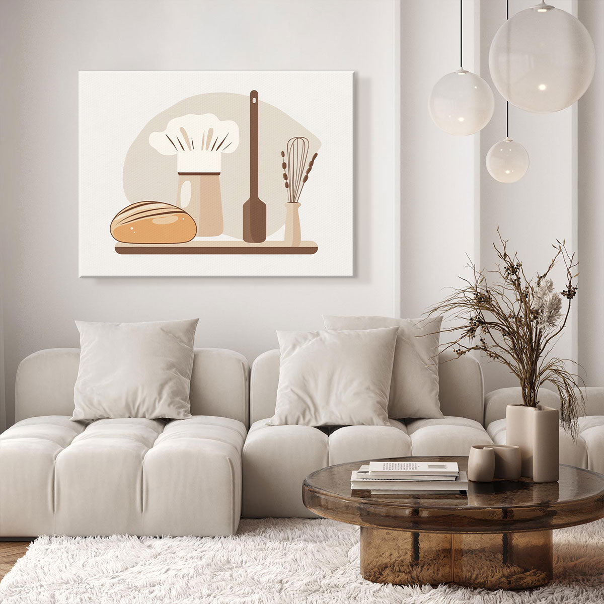 Minimalist Kitchen Utensils Canvas Wall Art