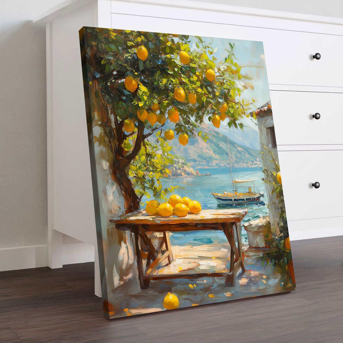Mediterranean Art Lemon Vista Nature Artwork