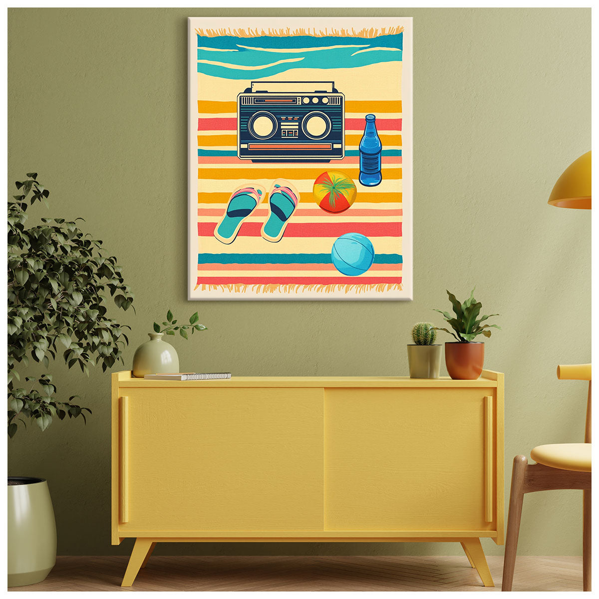 Retro Sunny Beach Vibes Vintage Artwork