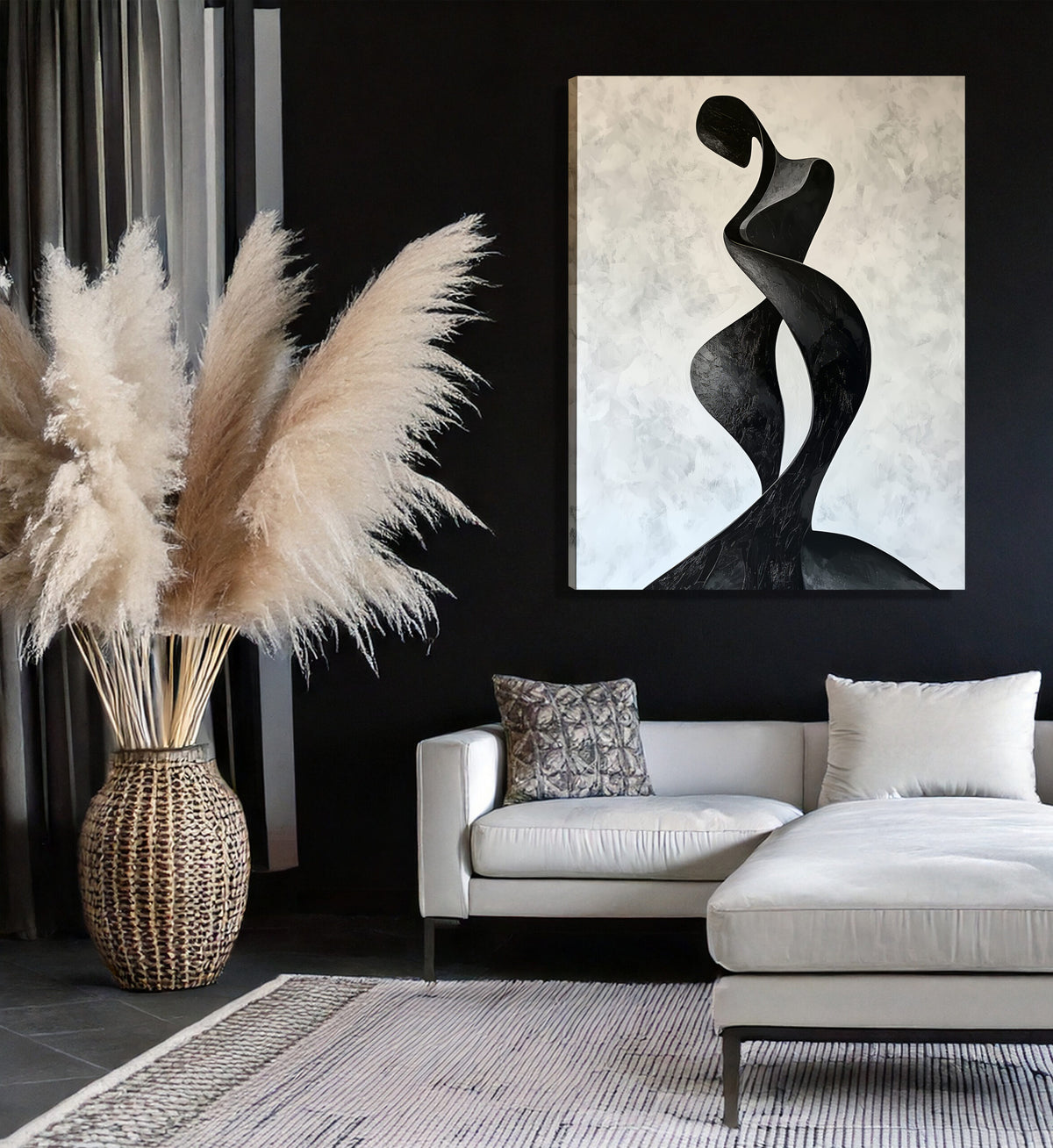 Abstract Embrace Minimalist Canvas Wall Art