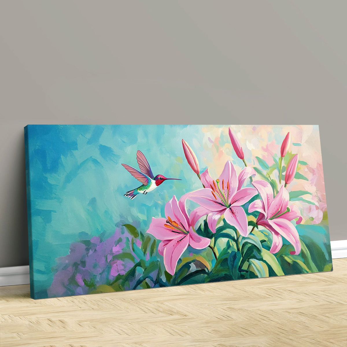 Hummingbird Floral Dance Vintage Artwork