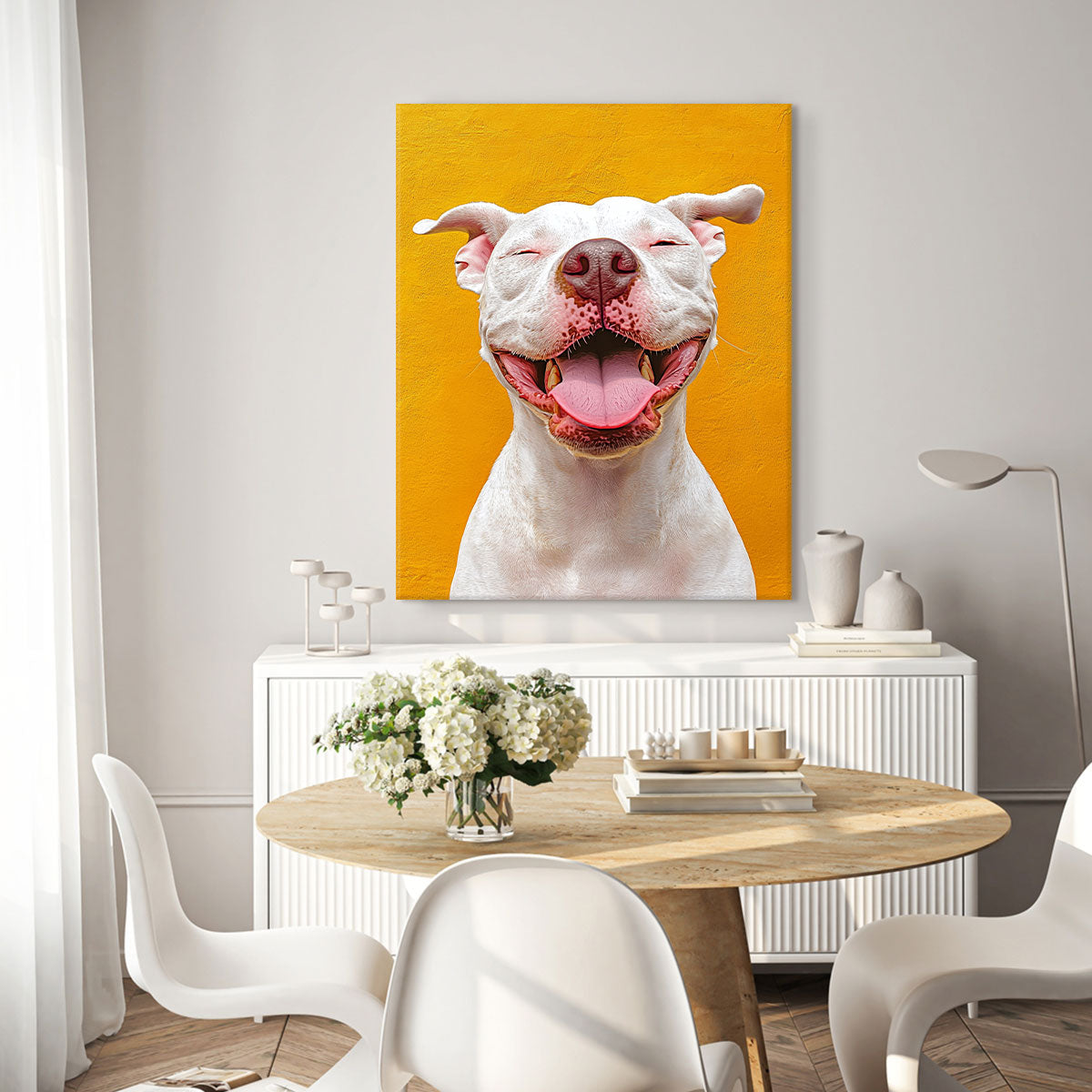 Golden Pit Bull Modern Wall Artwork